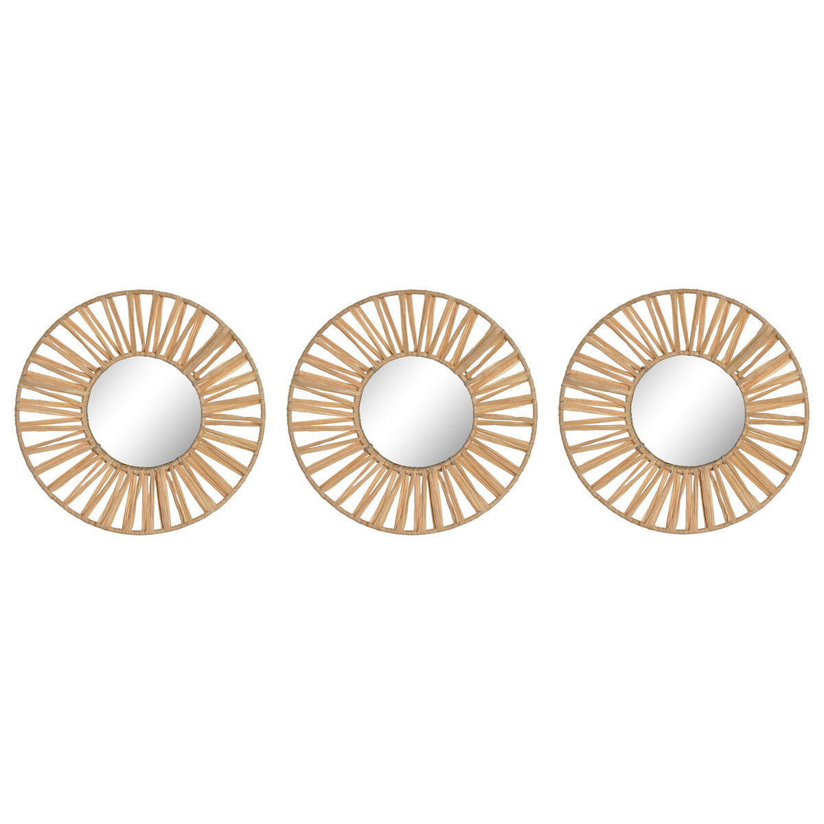 Mirror Set Home ESPRIT Natural Scandi 20 x 2 x 20 cm (3 Pieces) Mirror Set Home ESPRIT Natural Scandi 20 x 2 x 20 cm (3 Pieces)
