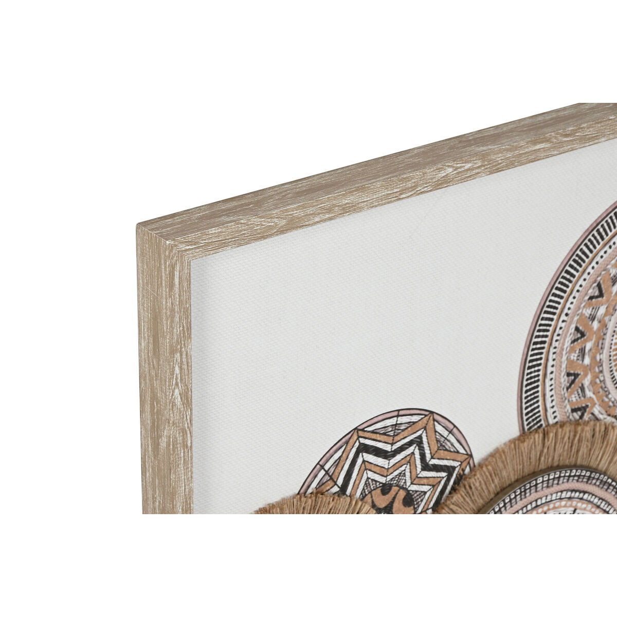 Canvas Home ESPRIT White Natural Boho 70 x 3 x 50 cm (2 Units)