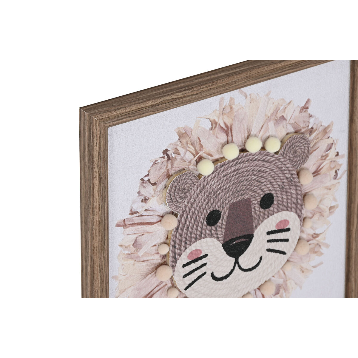 Canvas Home ESPRIT White Natural Children’s animals 30 x 2,6 x 30 cm (3 Units)