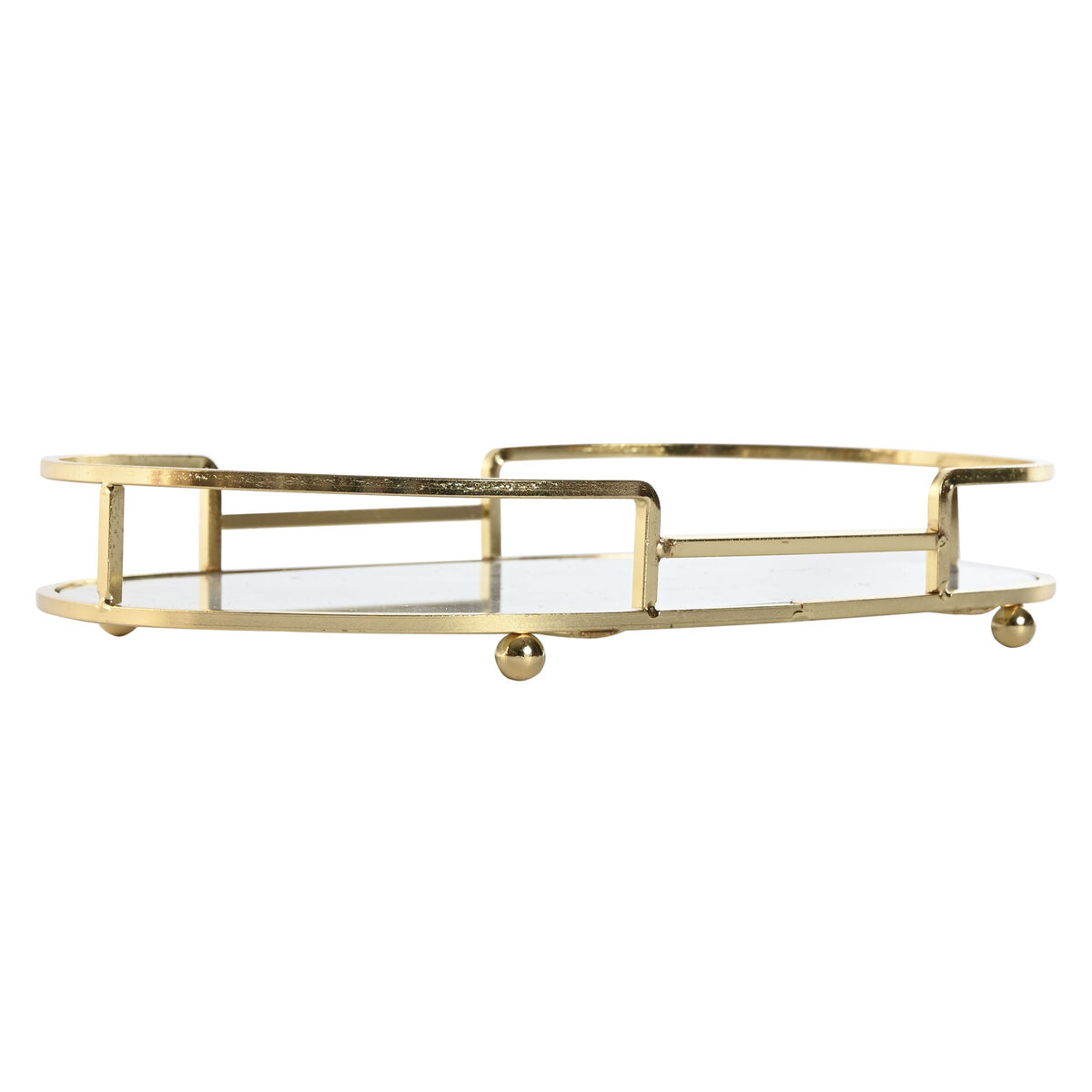 Set of trays Home ESPRIT White Golden Modern 31 x 17 x 5 cm (2 Units)