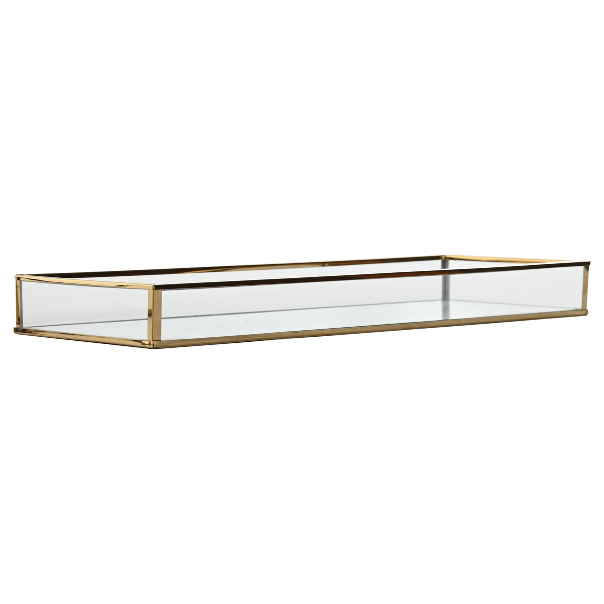 Set of trays Home ESPRIT White Golden Modern 42 x 15 x 4 cm (2 Units)