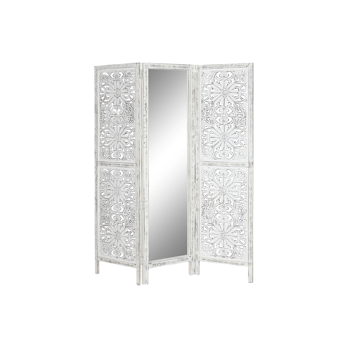 Folding screen Home ESPRIT White Mango wood Mirror 152 x 2 x 182 cm Folding screen Home ESPRIT White Mango wood Mirror 152 x 2 x 182 cm