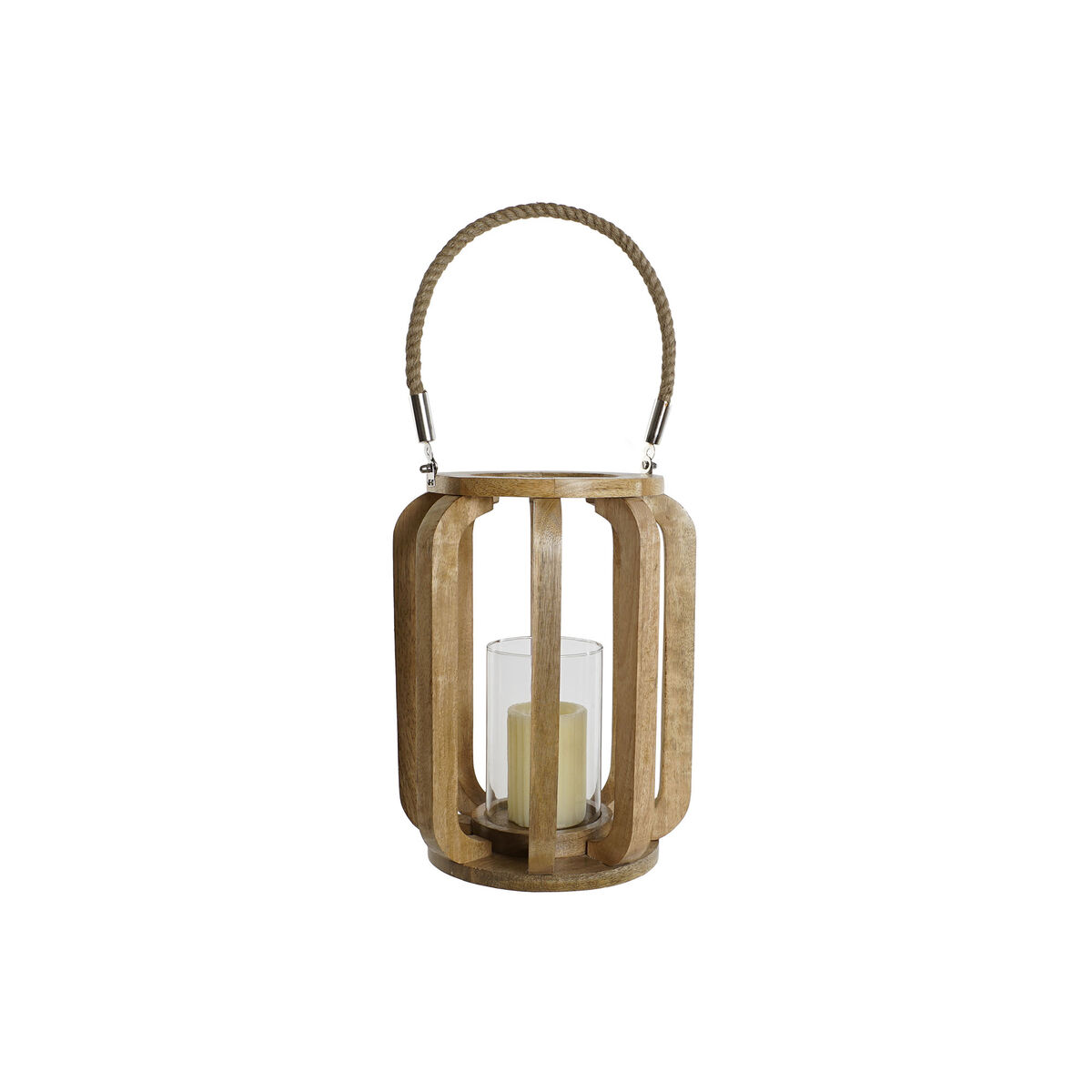 Candleholder Home ESPRIT Natural Crystal Mango wood 25 x 25 x 35 cm