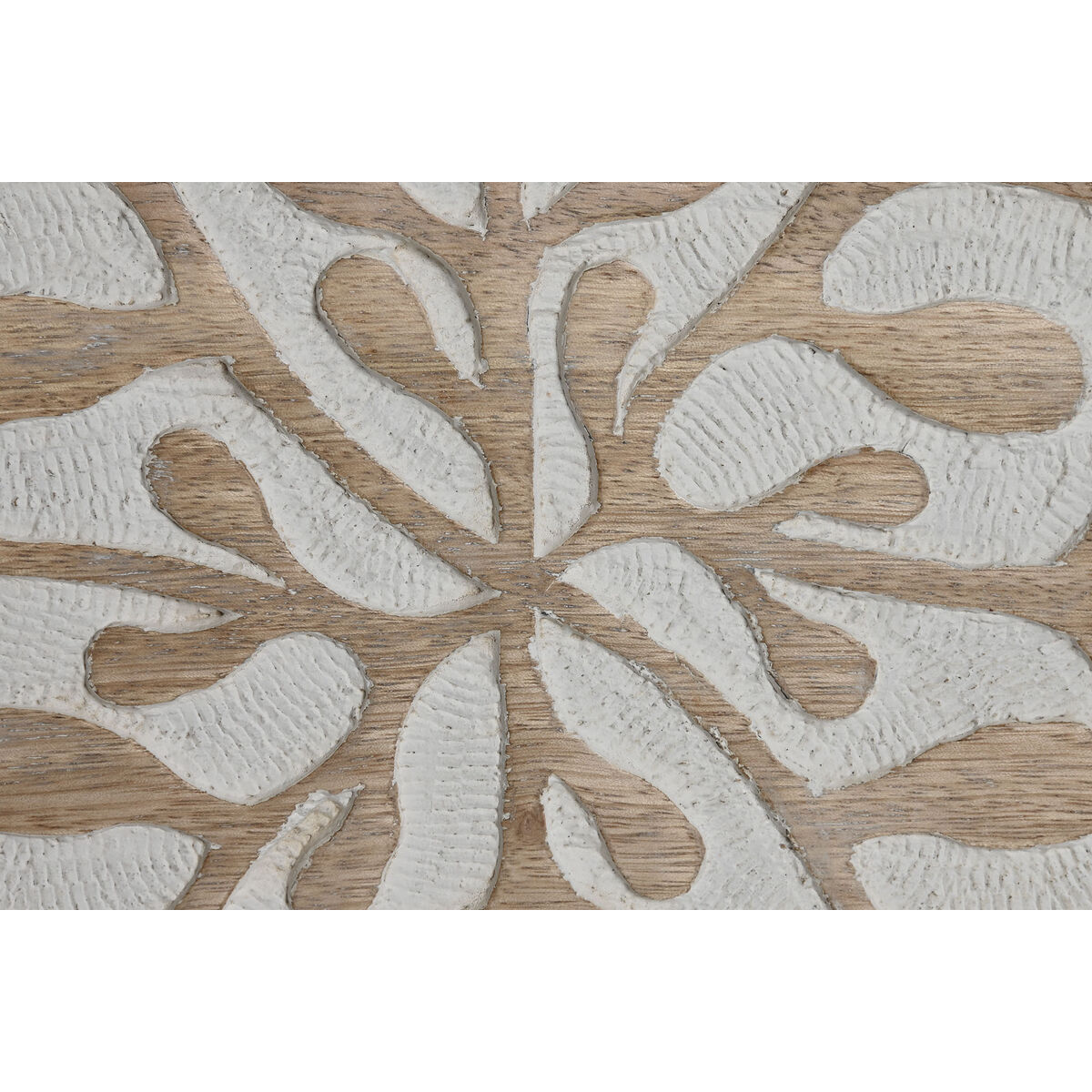 Wall Decoration Home ESPRIT White Natural Floral 60 x 2,5 x 60 cm (4 Pieces)
