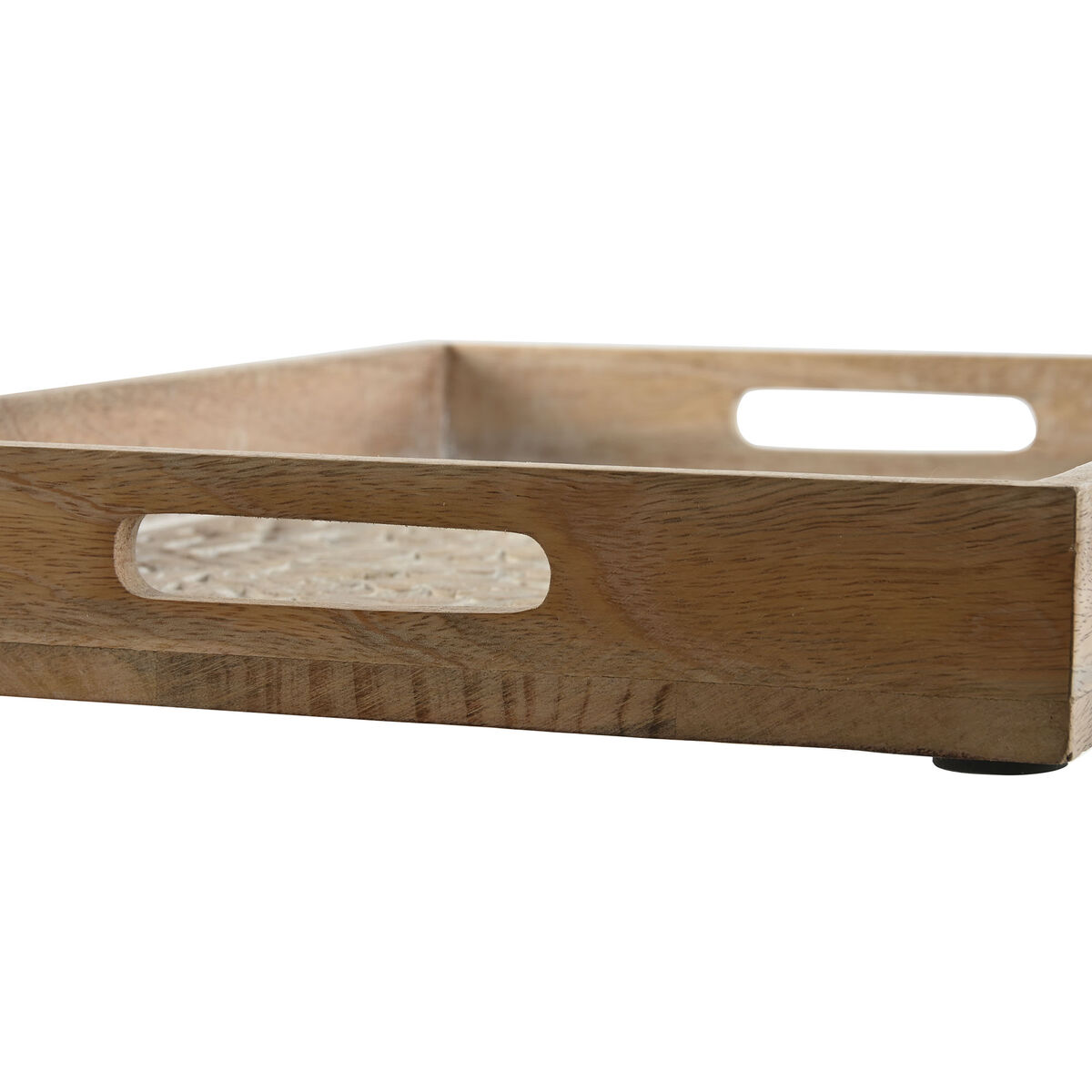 Set of trays Home ESPRIT White Natural Indian Man 44 x 29 x 5 cm (2 Units)