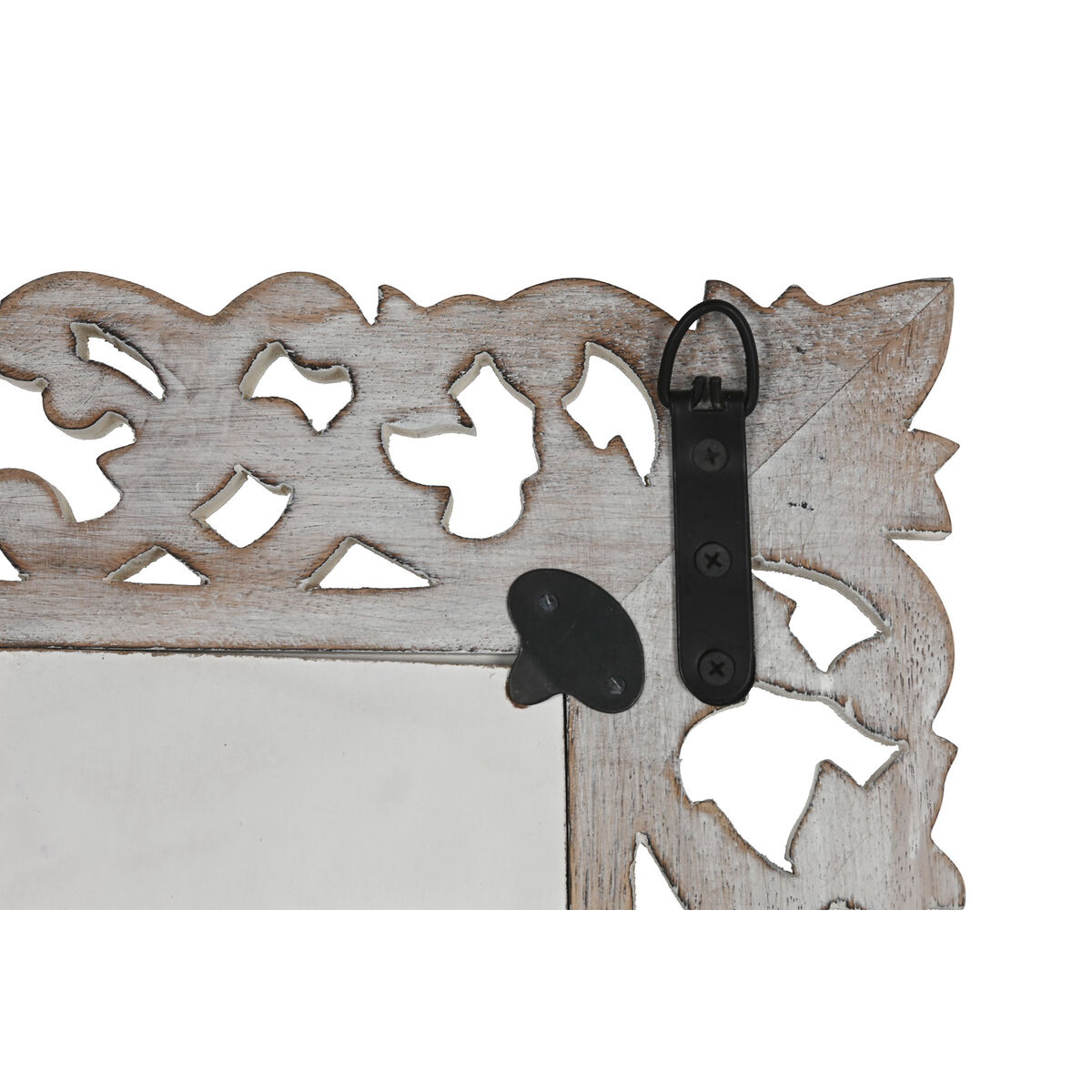 Wall mirror Home ESPRIT White Natural Indian Man Stripped