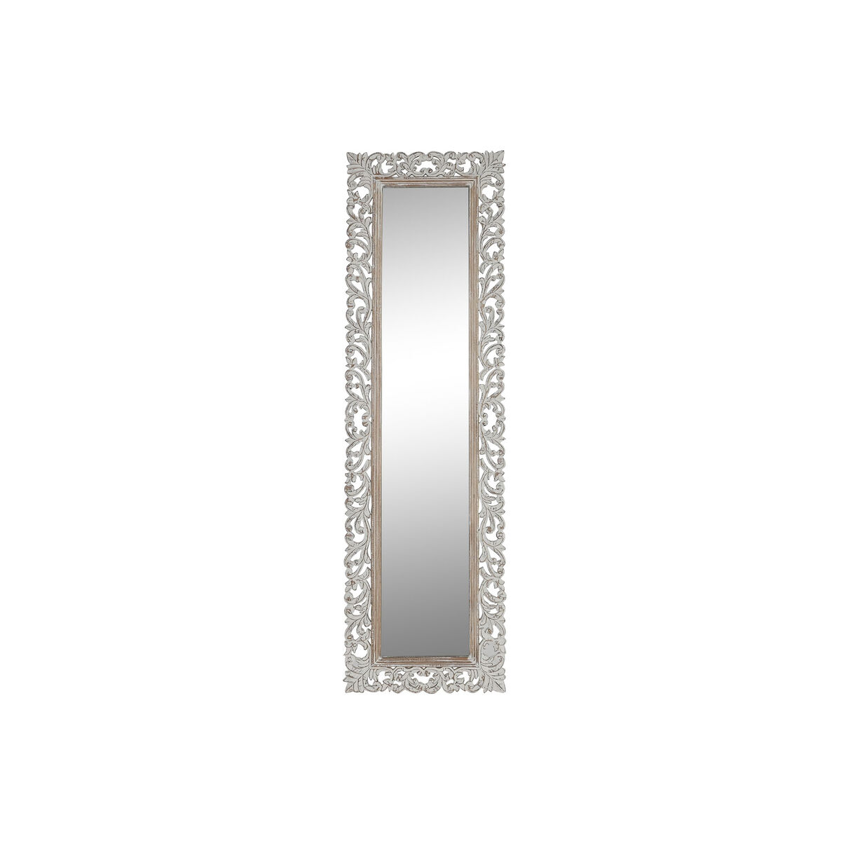 Wall mirror Home ESPRIT White Natural Indian Man Stripped