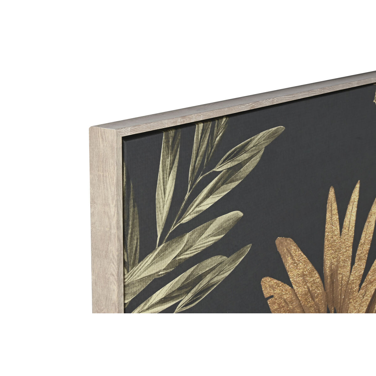 Painting Home ESPRIT Black Golden Palms Tropical 103 x 4,5 x 143 cm (2 Units)