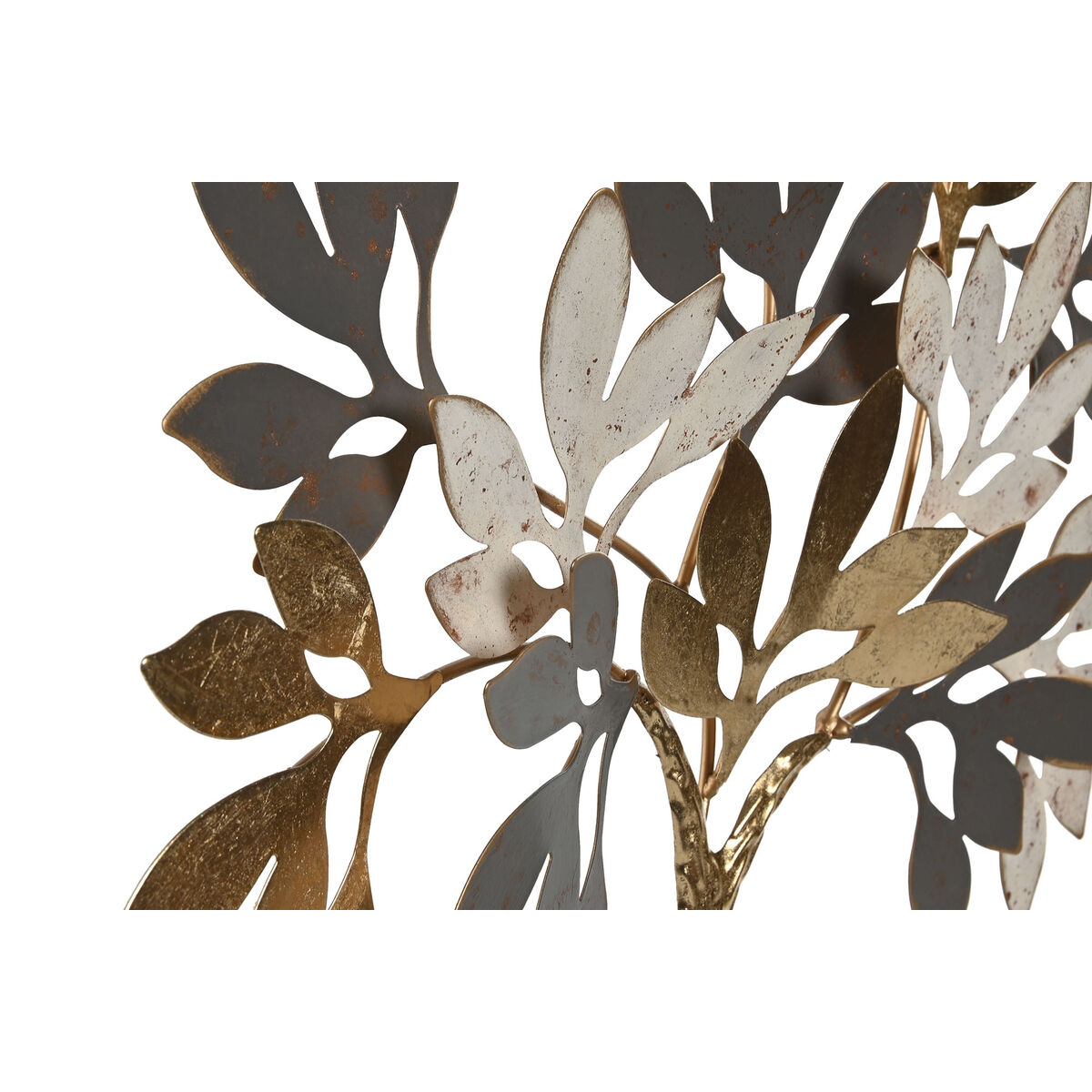 Decorative Figure Home ESPRIT Grey Golden Tree Modern 50 x 9 x 52 cm