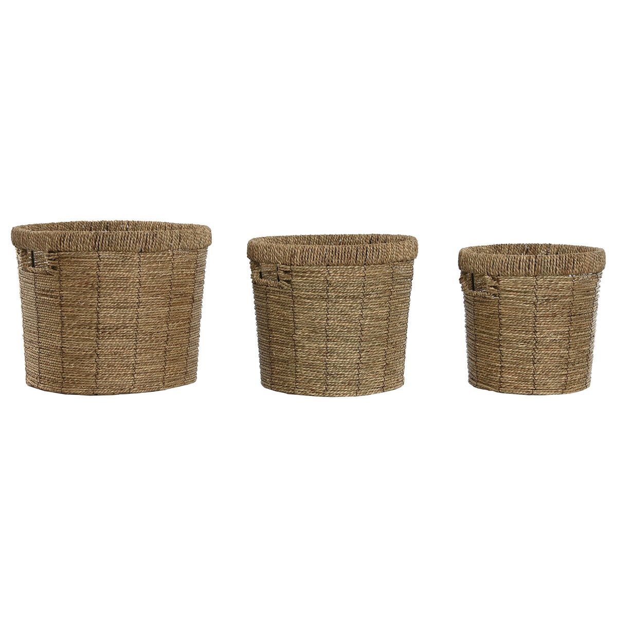 Set of Planters Home ESPRIT Brown Metal Fibre Tropical 36 x 36 x 29 cm Set of Planters Home ESPRIT Brown Metal Fibre Tropical 36 x 36 x 29 cm