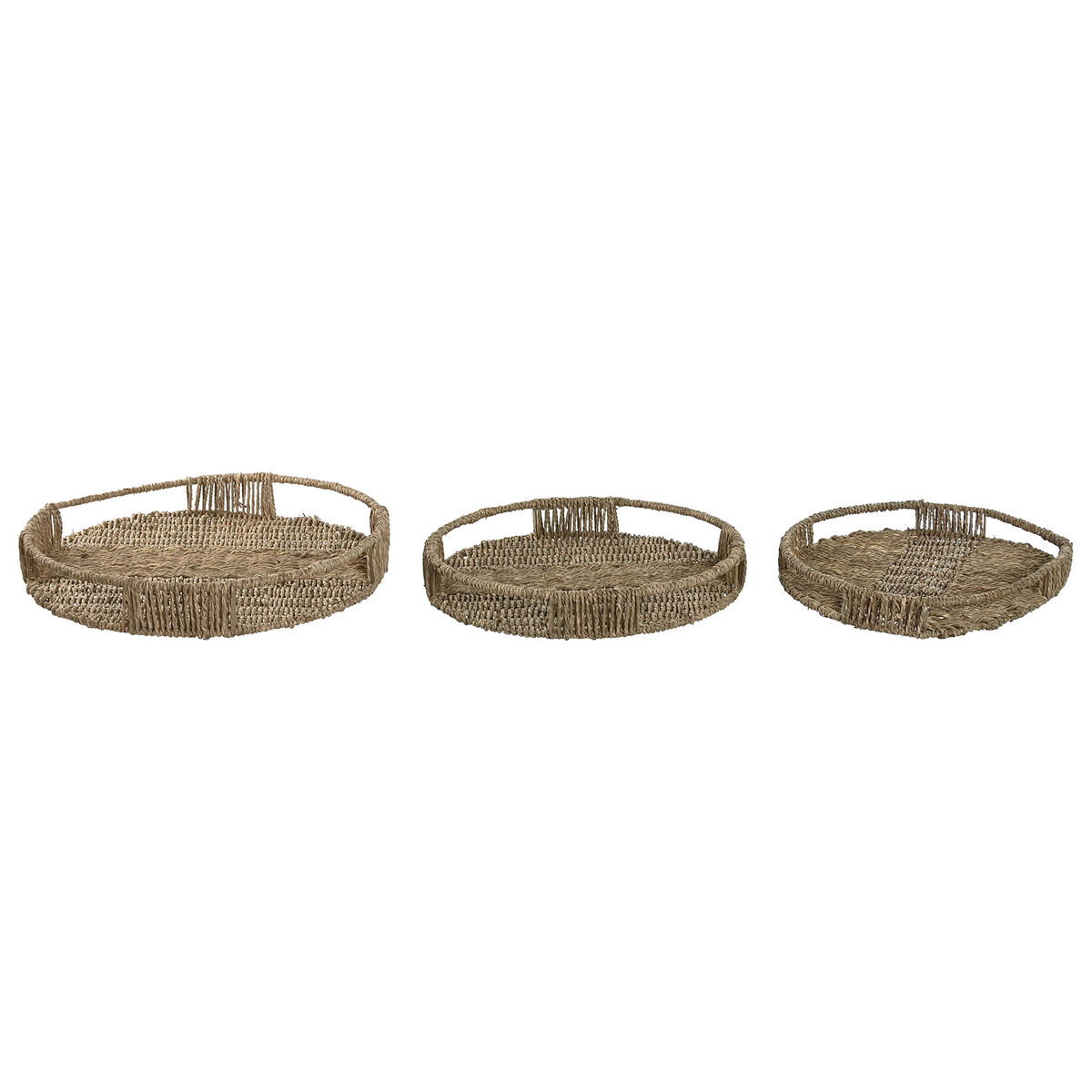 Set of trays Home ESPRIT Natural Tropical 45 x 45 x 7 cm (3 Units)