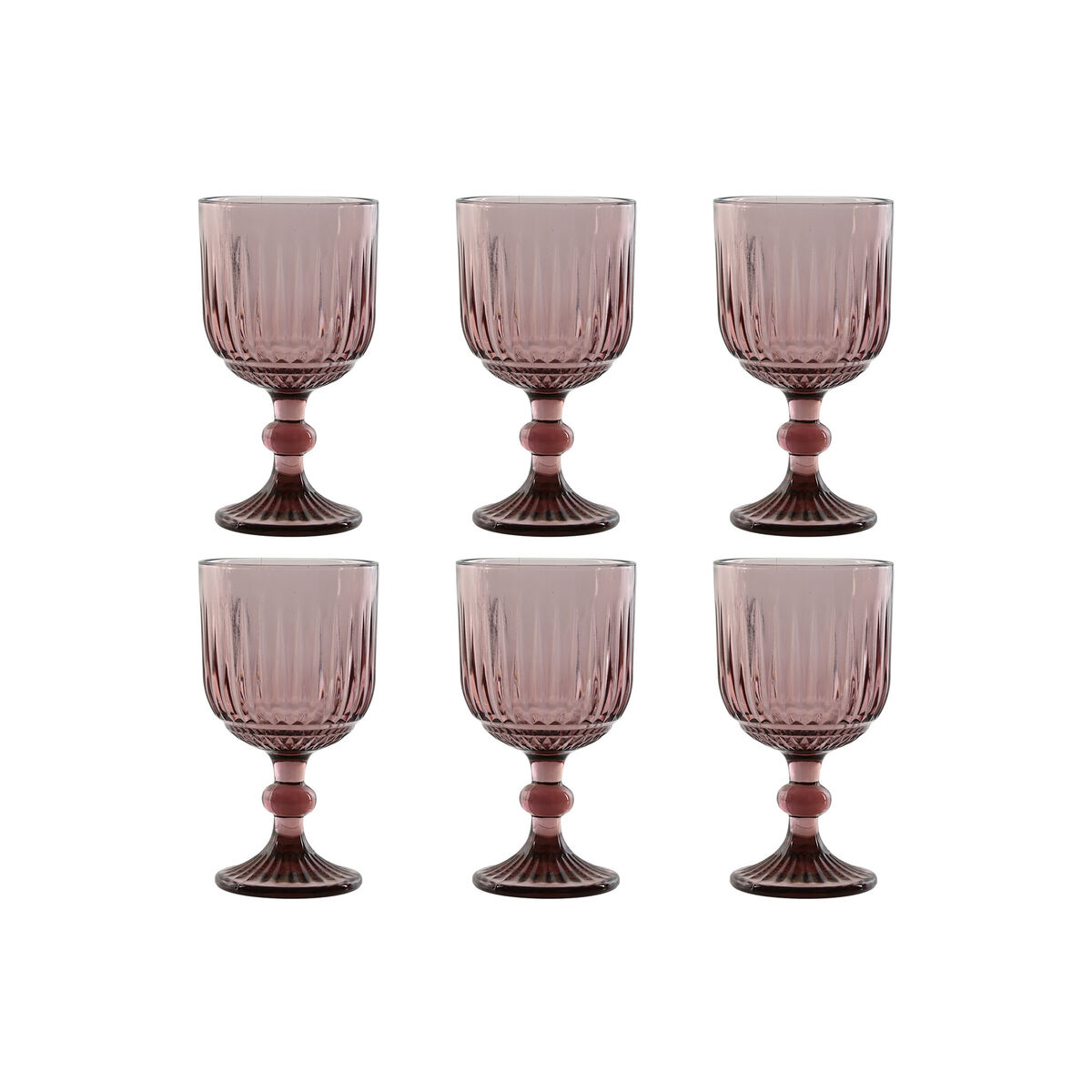 Set of cups Home ESPRIT Pink Crystal 380 ml (6 Units)
