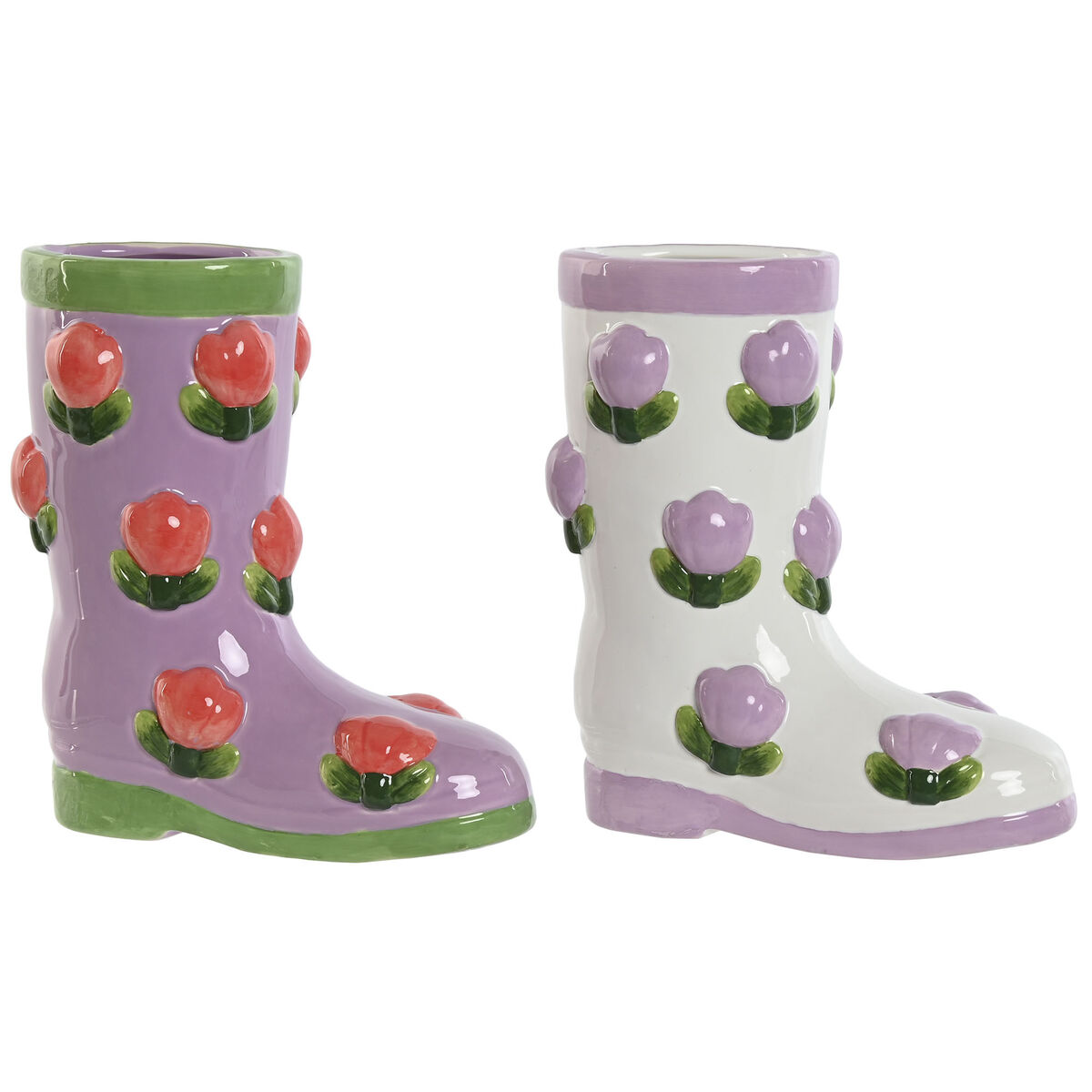 Planter Home ESPRIT White Lilac Dolomite Boot 21 x 11 x 22 cm (2 Units) Planter Home ESPRIT White Lilac Dolomite Boot 21 x 11 x 22 cm (2 Units)