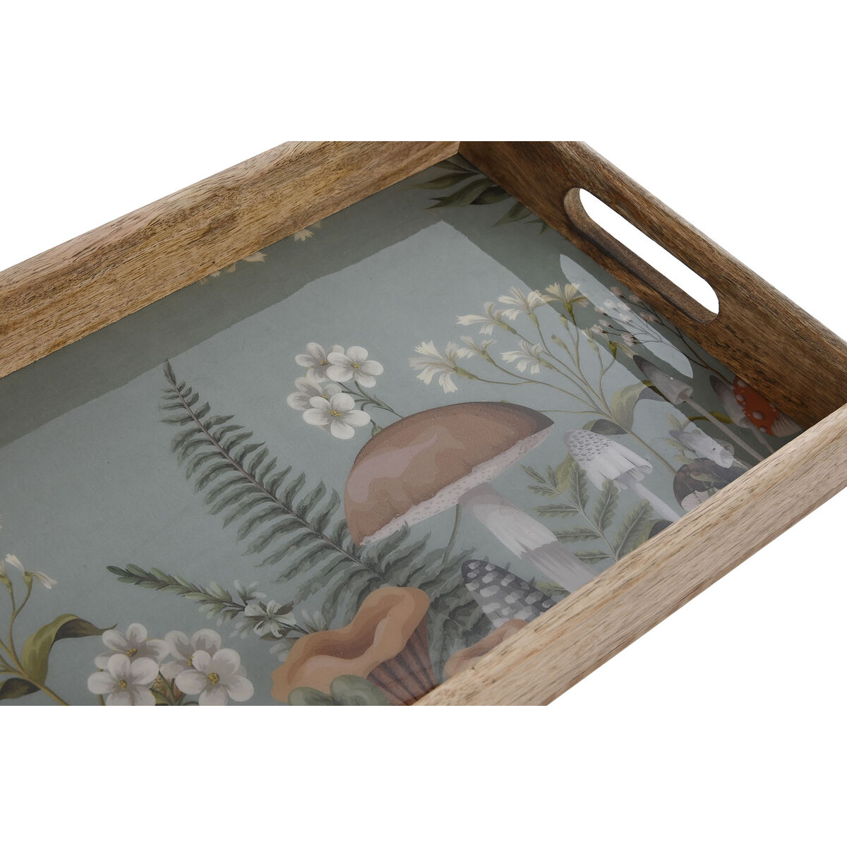 Set of trays Home ESPRIT Blue Natural Mango wood 43,5 x 27 x 5,5 cm (2 Units)