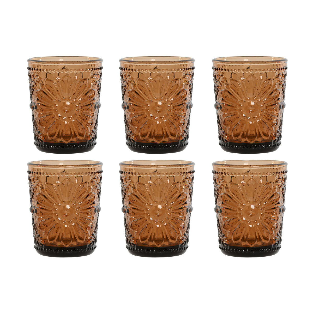 Set of glasses Home ESPRIT Amber Crystal (6 Units)