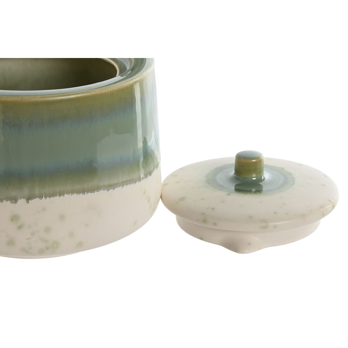 Teapot Home ESPRIT White Green Bamboo Porcelain 1 L