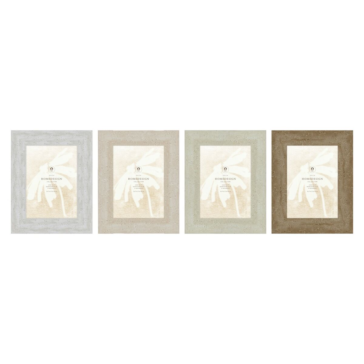 Photo frame Home ESPRIT White Beige Crystal polystyrene Scandi 19 x 2 x 24 cm (4 Units)