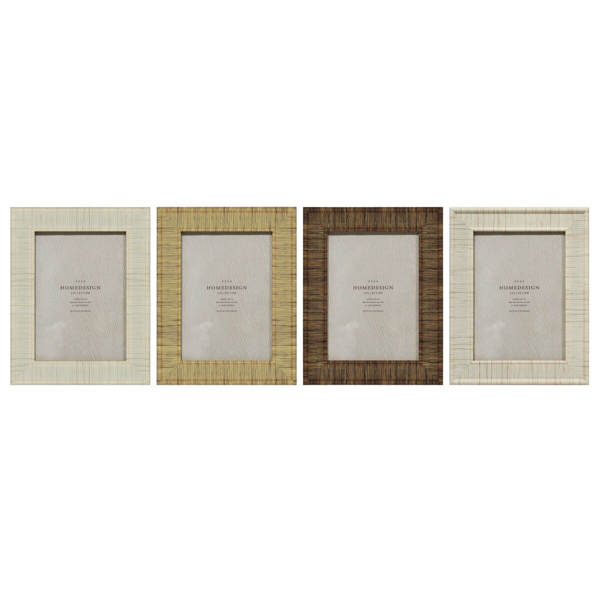 Photo frame Home ESPRIT Beige Natural Crystal polystyrene Scandi 18,5 x 2 x 23,5 cm (4 Units)