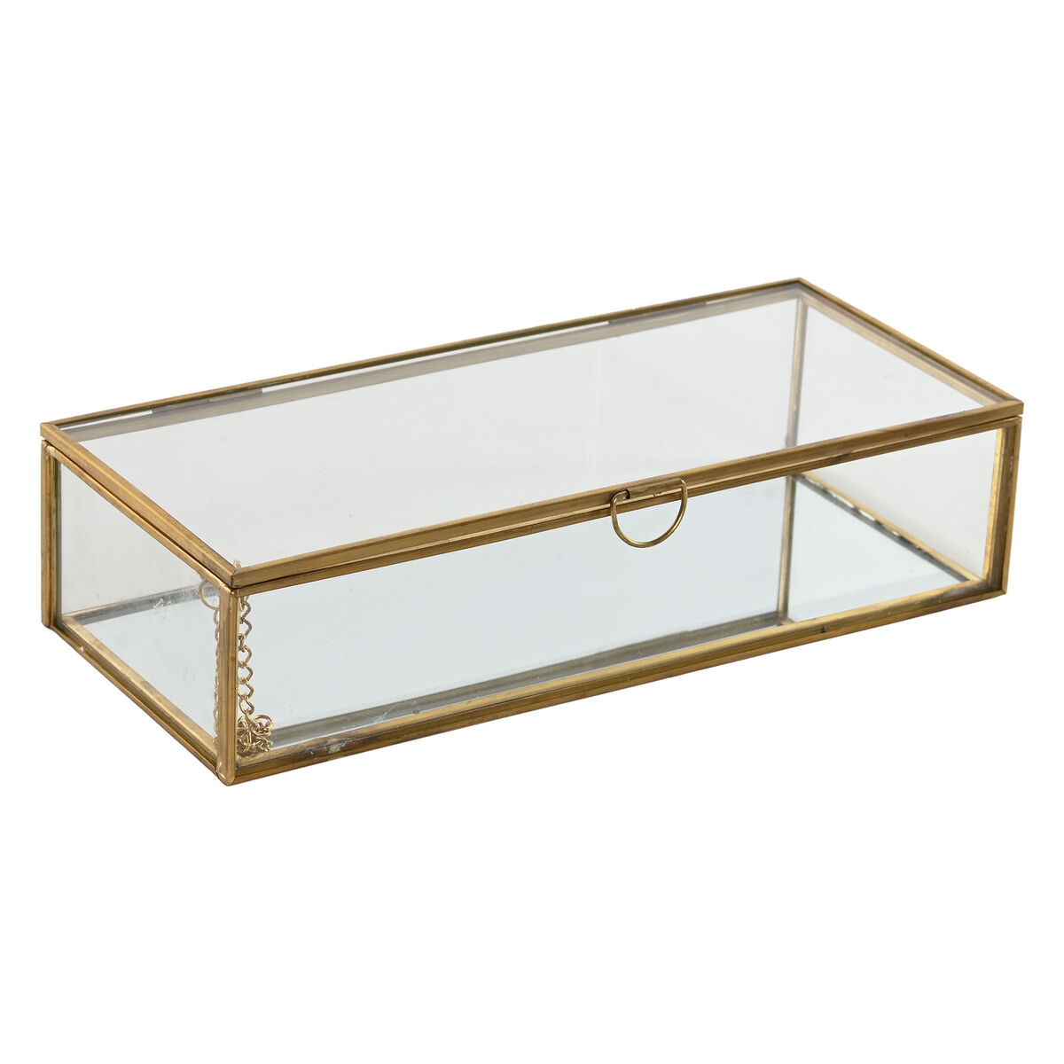 Jewelry box Home ESPRIT Golden Metal Crystal 23 X 10 X 5,5 cm