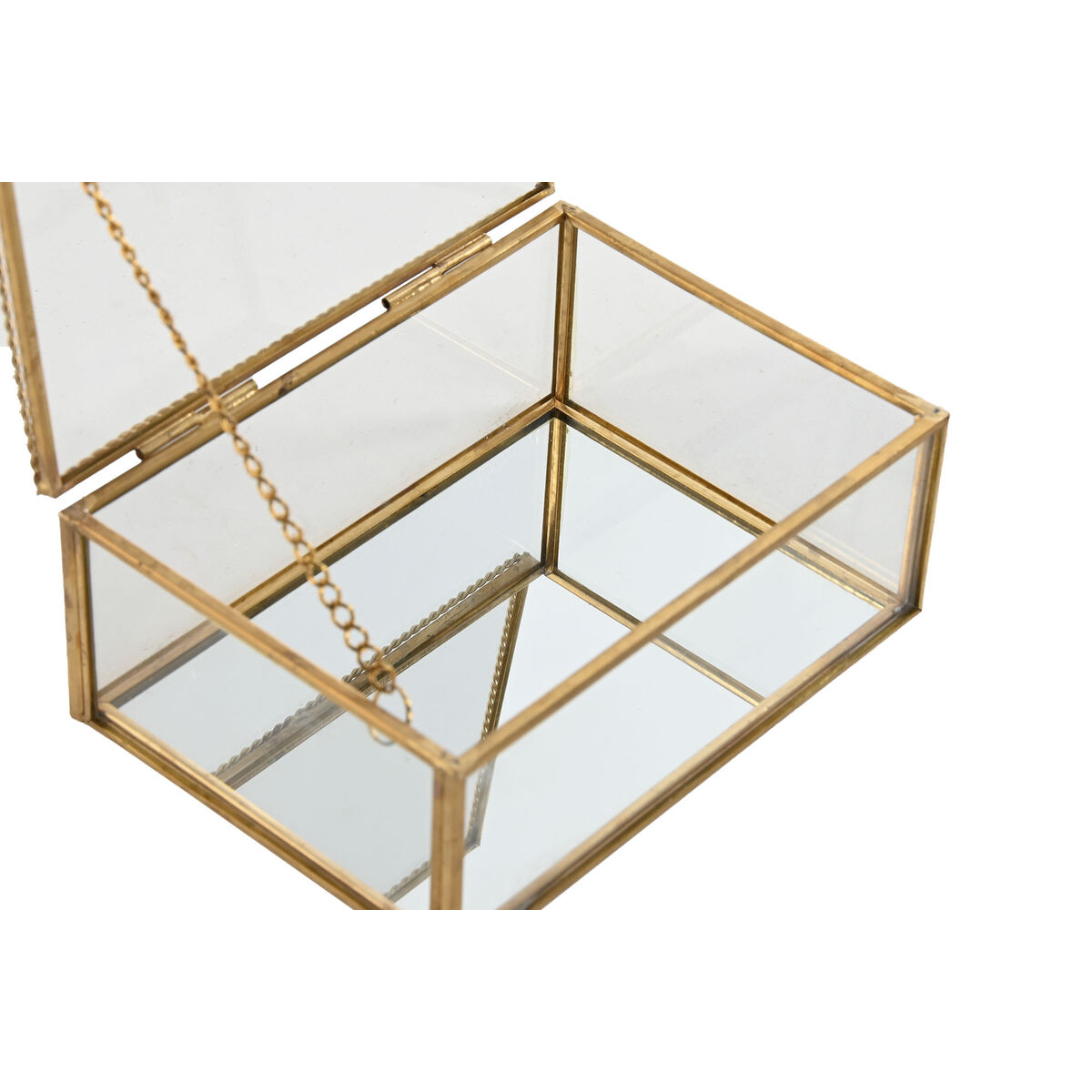 Jewelry box Home ESPRIT Golden Metal Crystal 14 X 10,3 X 5,8 cm