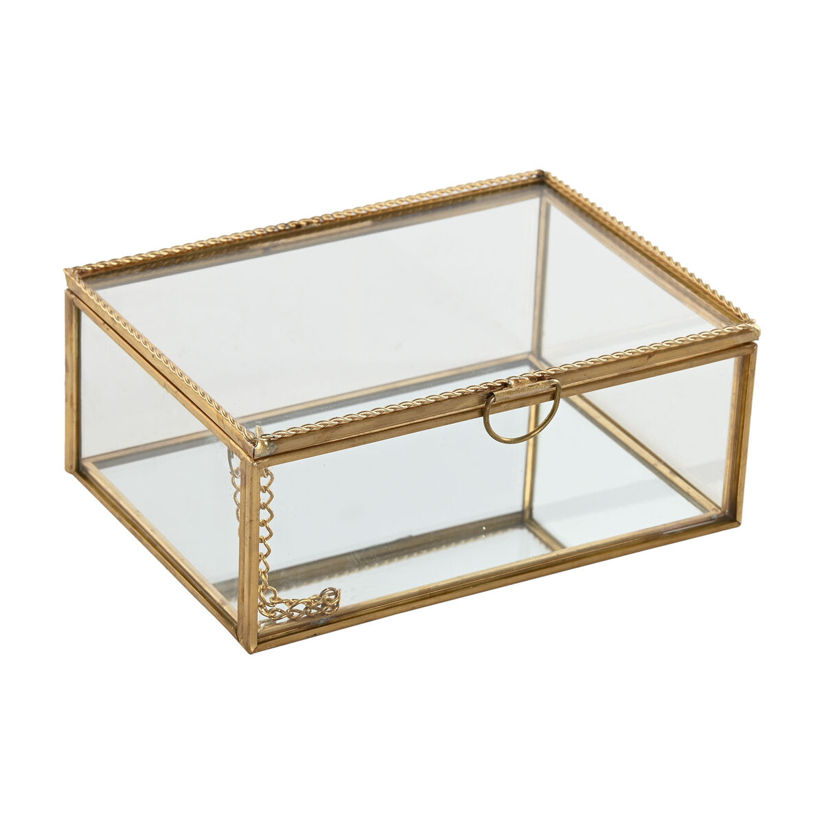 Jewelry box Home ESPRIT Golden Metal Crystal 14 X 10,3 X 5,8 cm