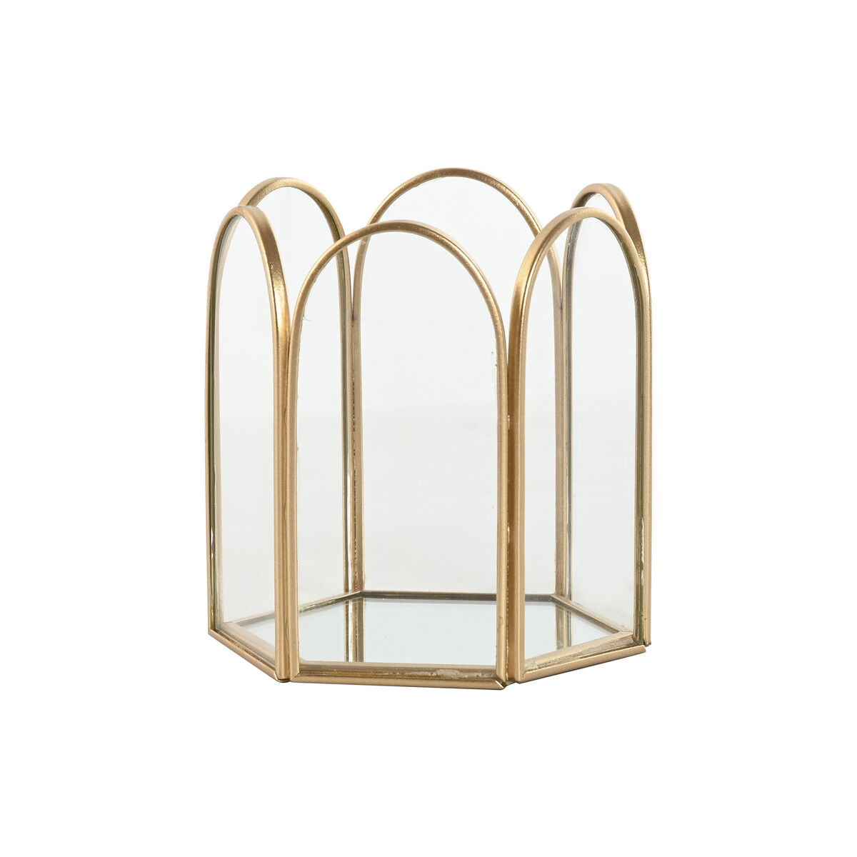 Jewelry box Home ESPRIT Golden Metal Crystal 9,2 X 8,2 X 9,5 cm