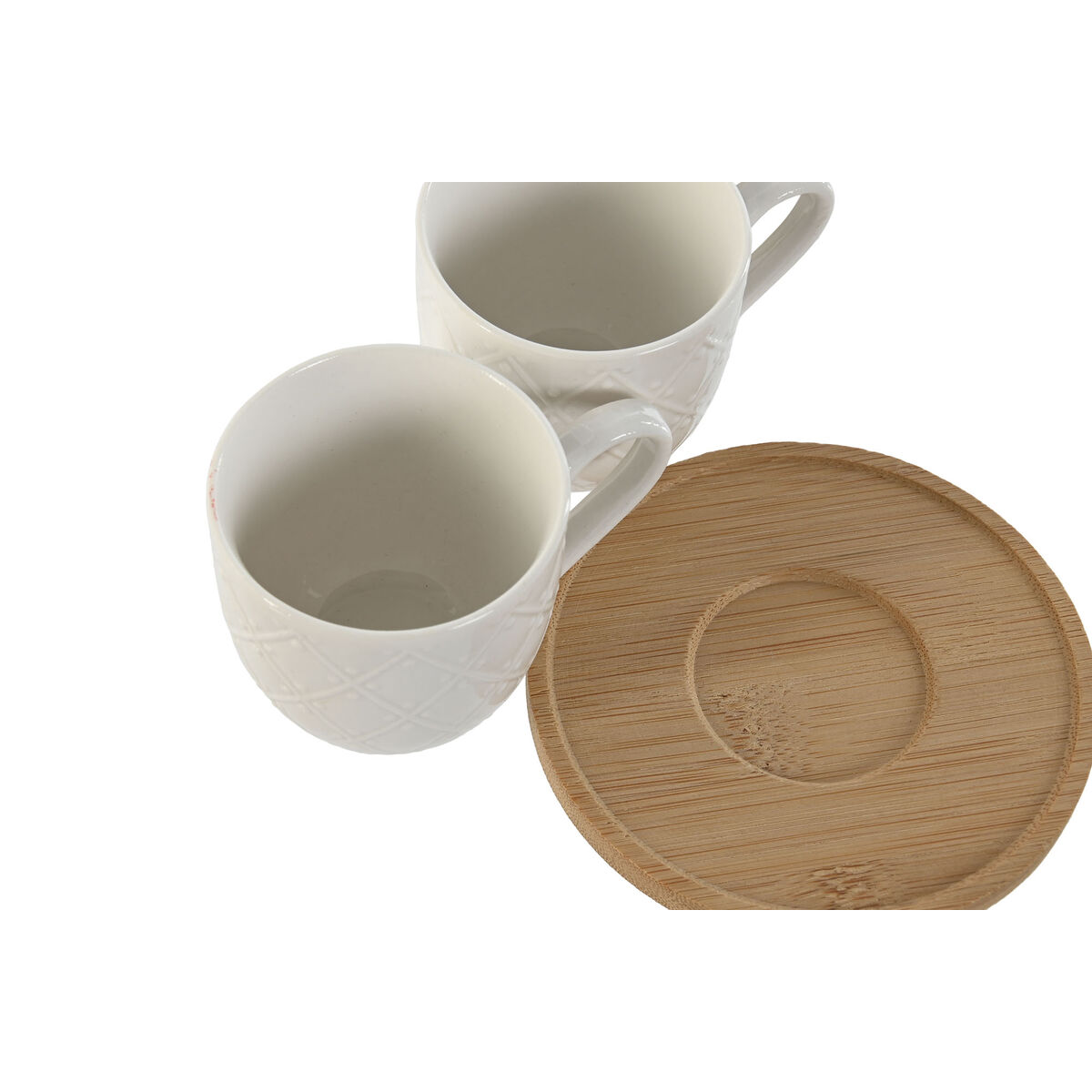 Piece Coffee Cup Set Home ESPRIT White Bamboo Porcelain 90 ml