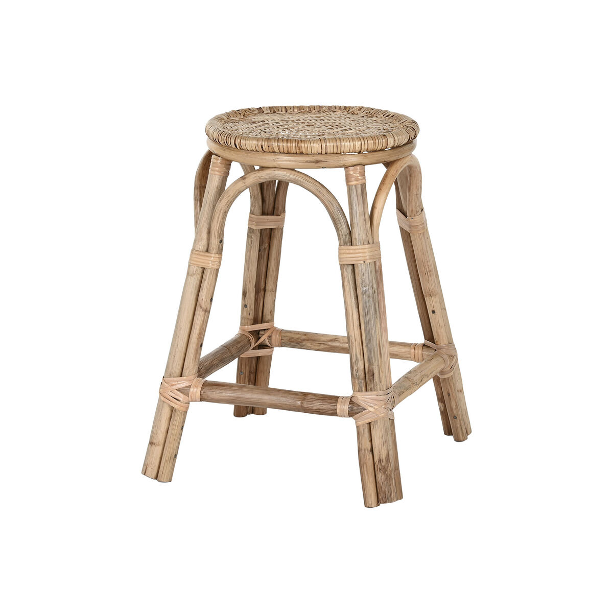 Stool Home ESPRIT Natural wicker Rattan 37 X 37 X 49,5 cm Stool Home ESPRIT Natural wicker Rattan 37 X 37 X 49,5 cm