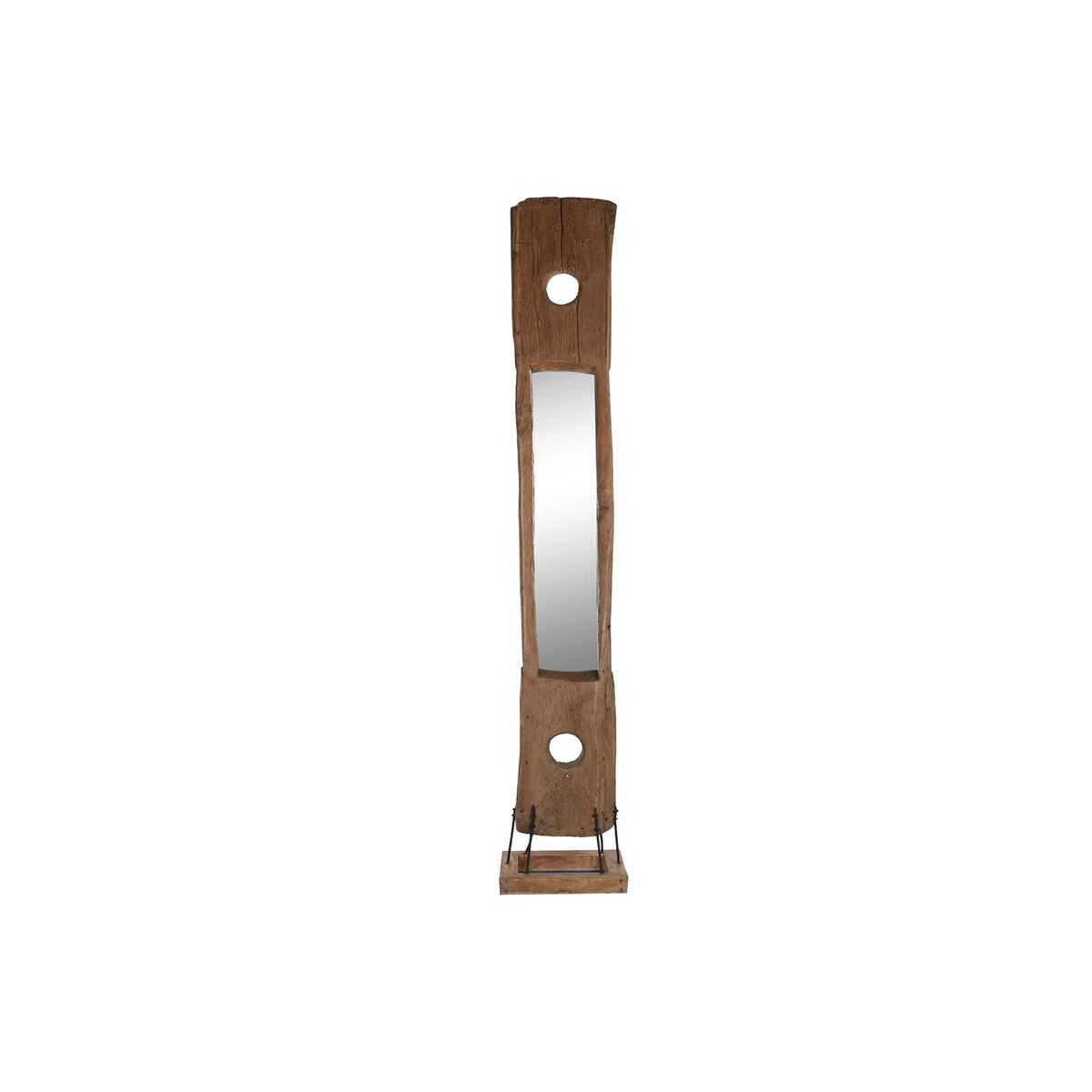 Free standing mirror Home ESPRIT Natural Crystal Teak 45 X 45 X 285 CM
