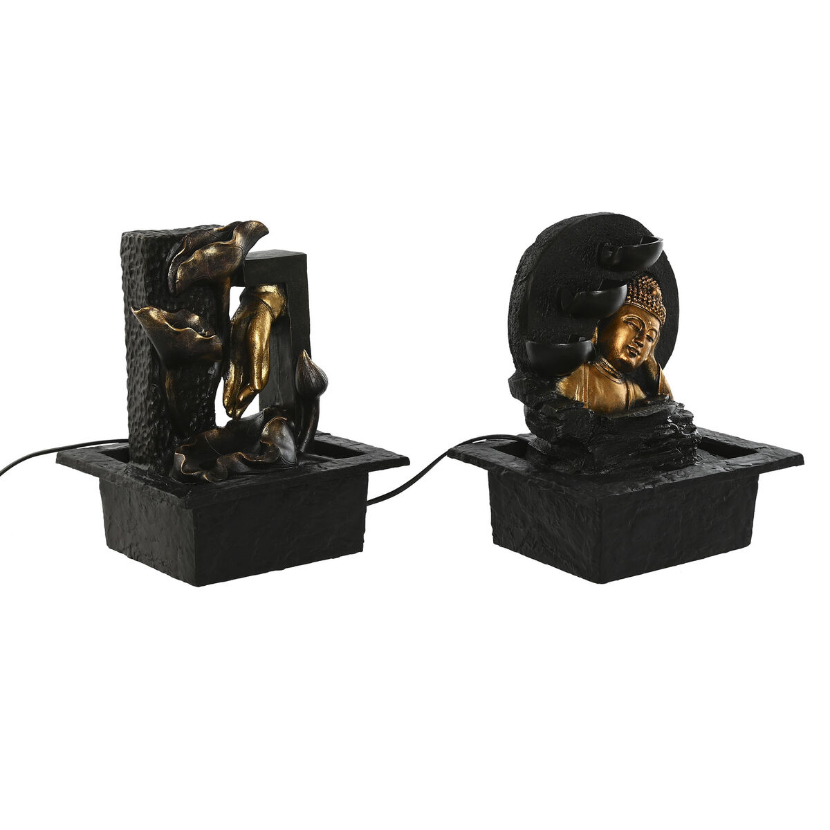 Garden fountain Home ESPRIT Resin Buddha Oriental 21 x 19 x 27 cm (2 Units)