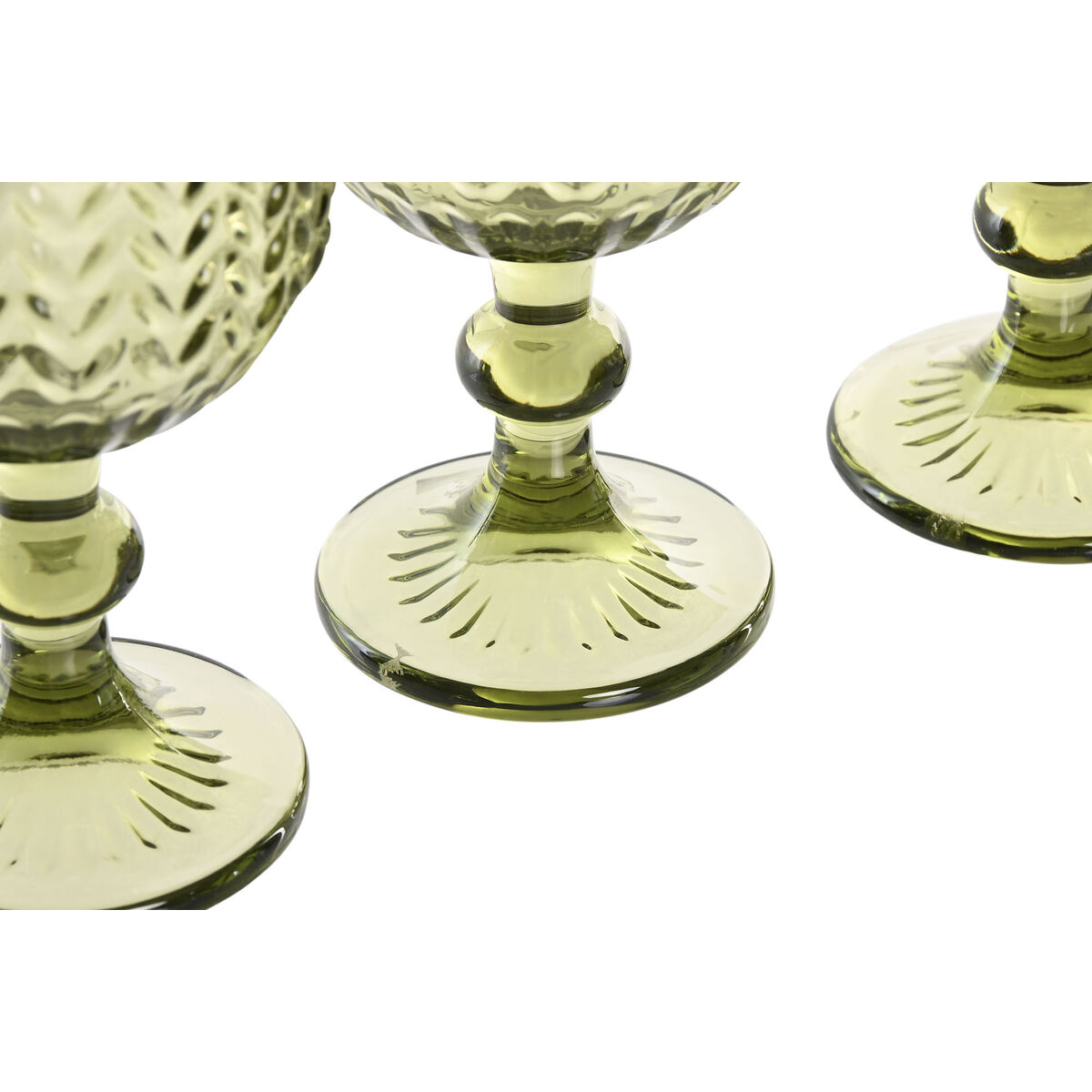Set of cups Home ESPRIT Green Crystal 380 ml (6 Units)