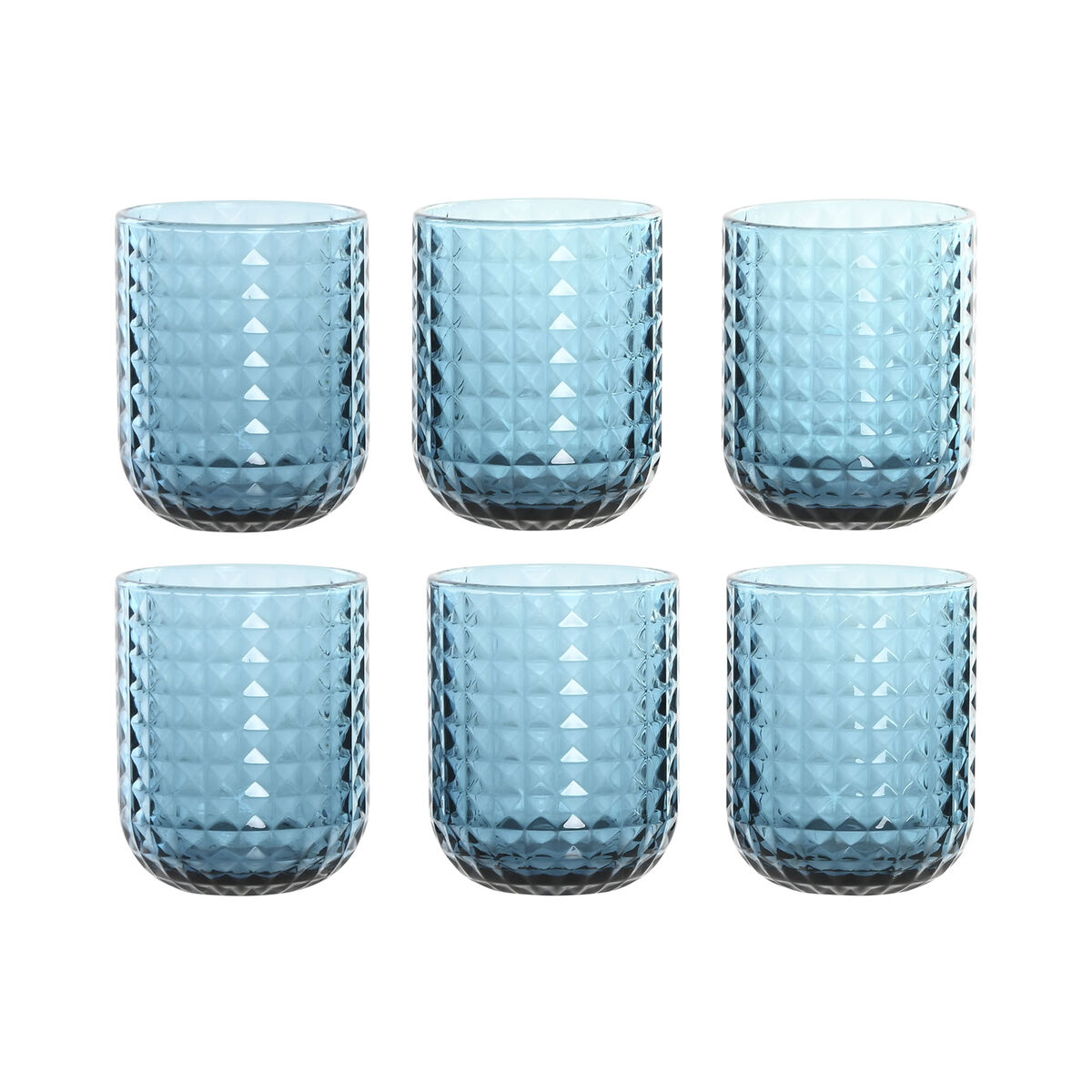 Set of glasses Home ESPRIT Blue Crystal 275 ml (6 Units)