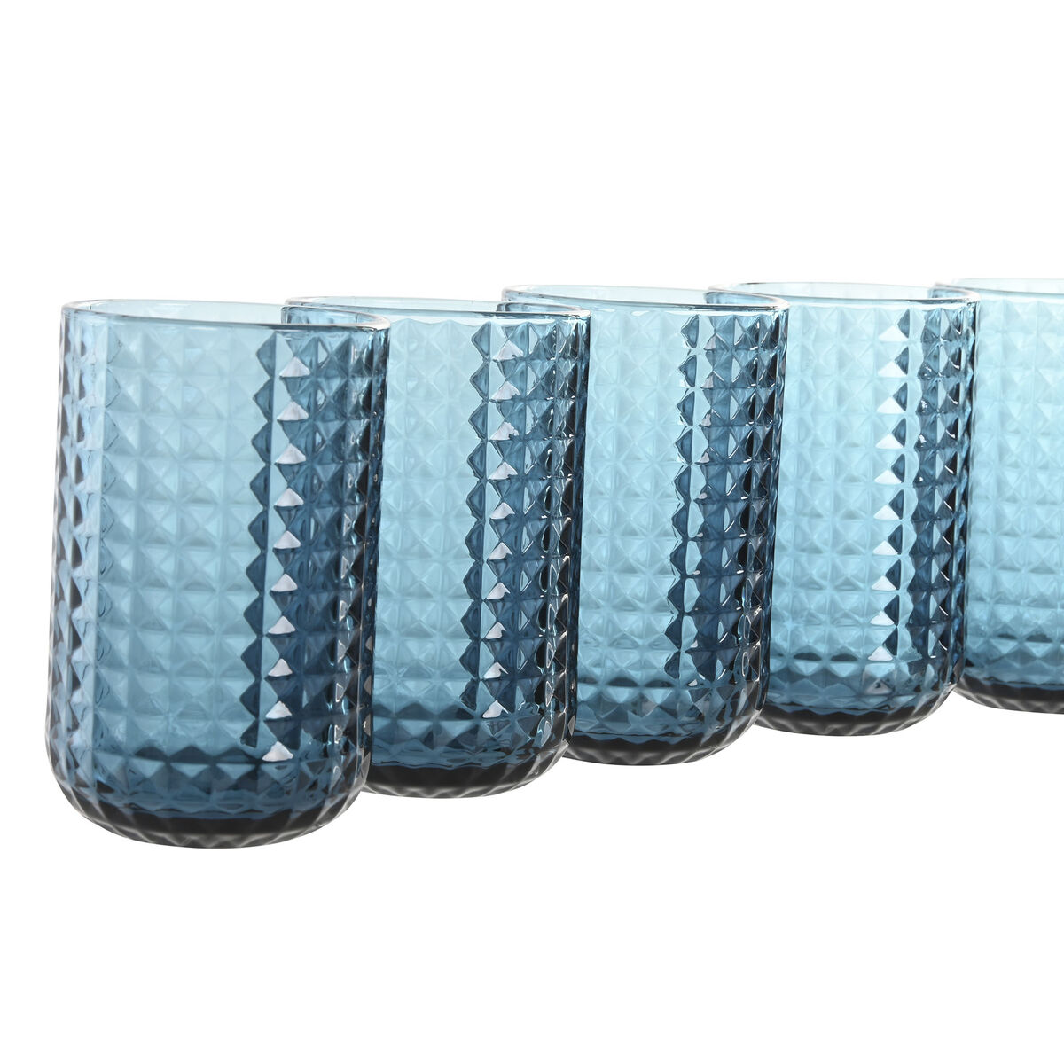 Set of glasses Home ESPRIT Blue Crystal 420 ml (6 Units)