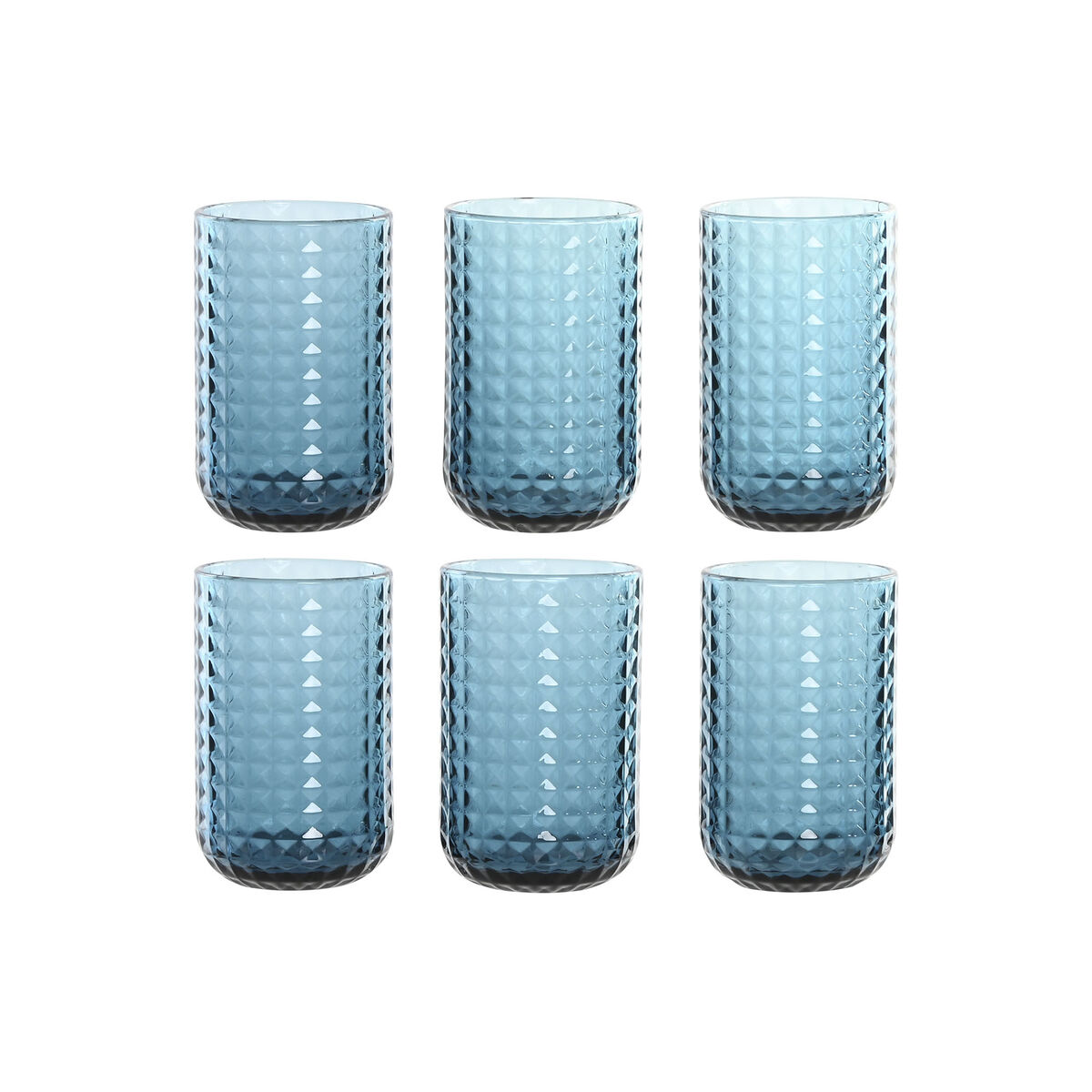 Set of glasses Home ESPRIT Blue Crystal 420 ml (6 Units)