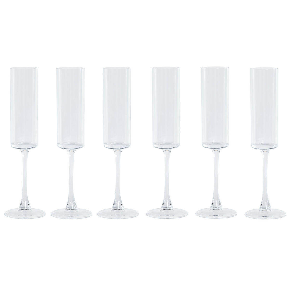 Flat champagne and cava glass Home ESPRIT Transparent Crystal 160 ml (6 Units)