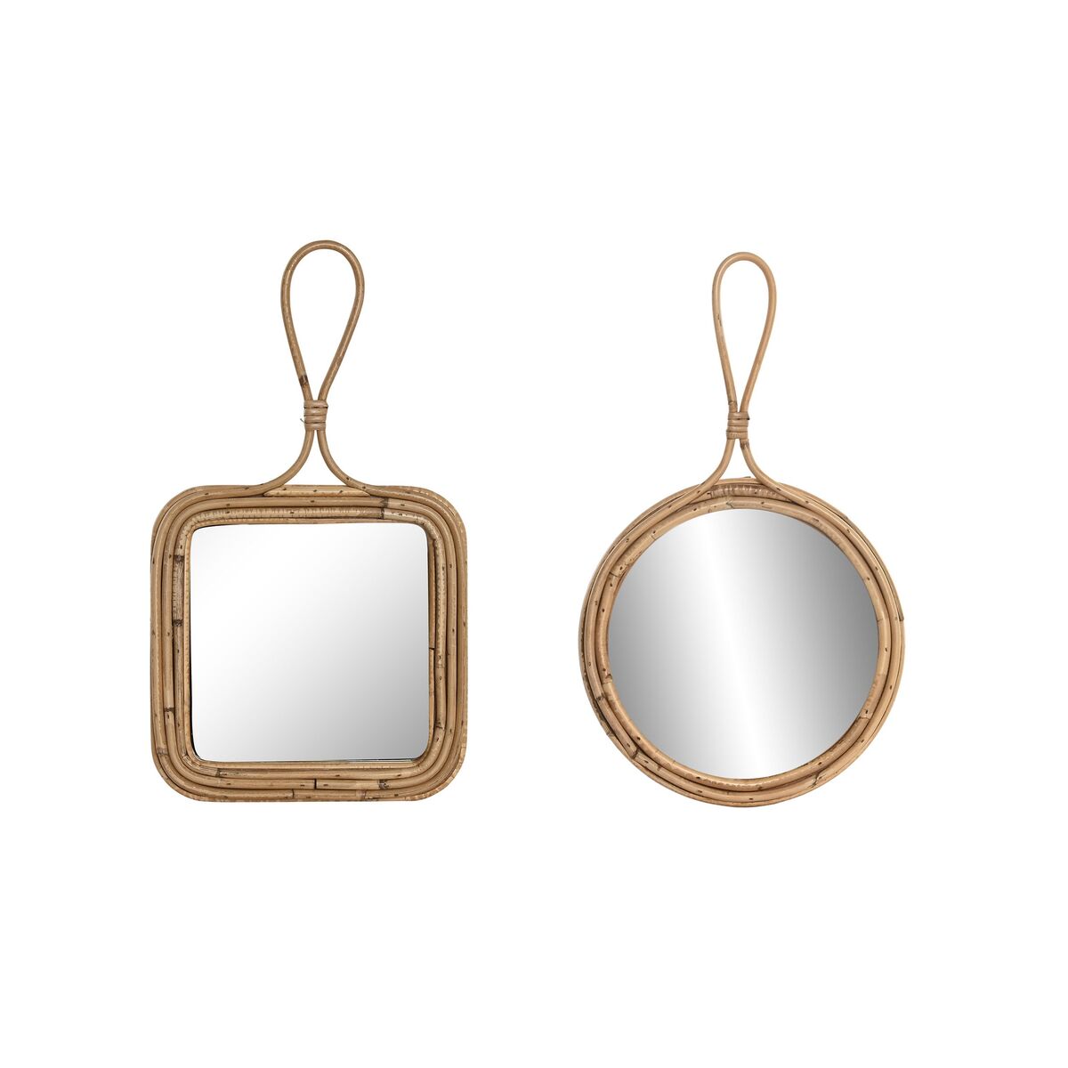 Wall mirror Home ESPRIT Natural 24 x 2,5 x 40 cm (2 Units) Wall mirror Home ESPRIT Natural 24 x 2,5 x 40 cm (2 Units)