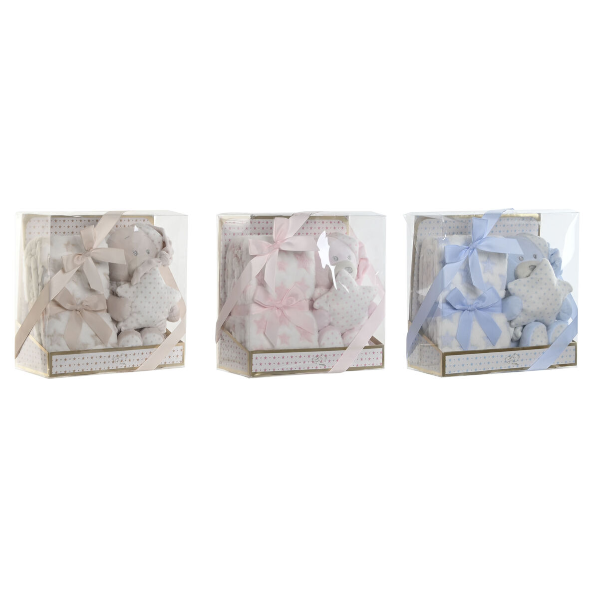 Gift Set for Babies Home ESPRIT Blue Beige Pink Polyester (3 Units)