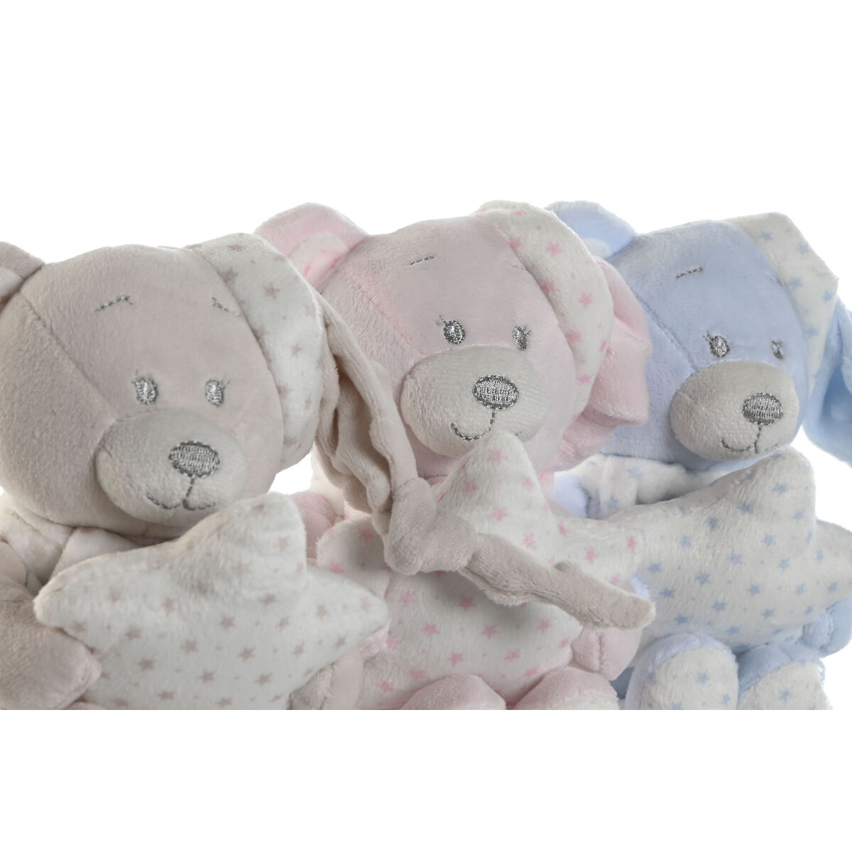 Fluffy toy Home ESPRIT Blue Beige Pink Polyester 20 x 10 x 15 cm (3 Units)