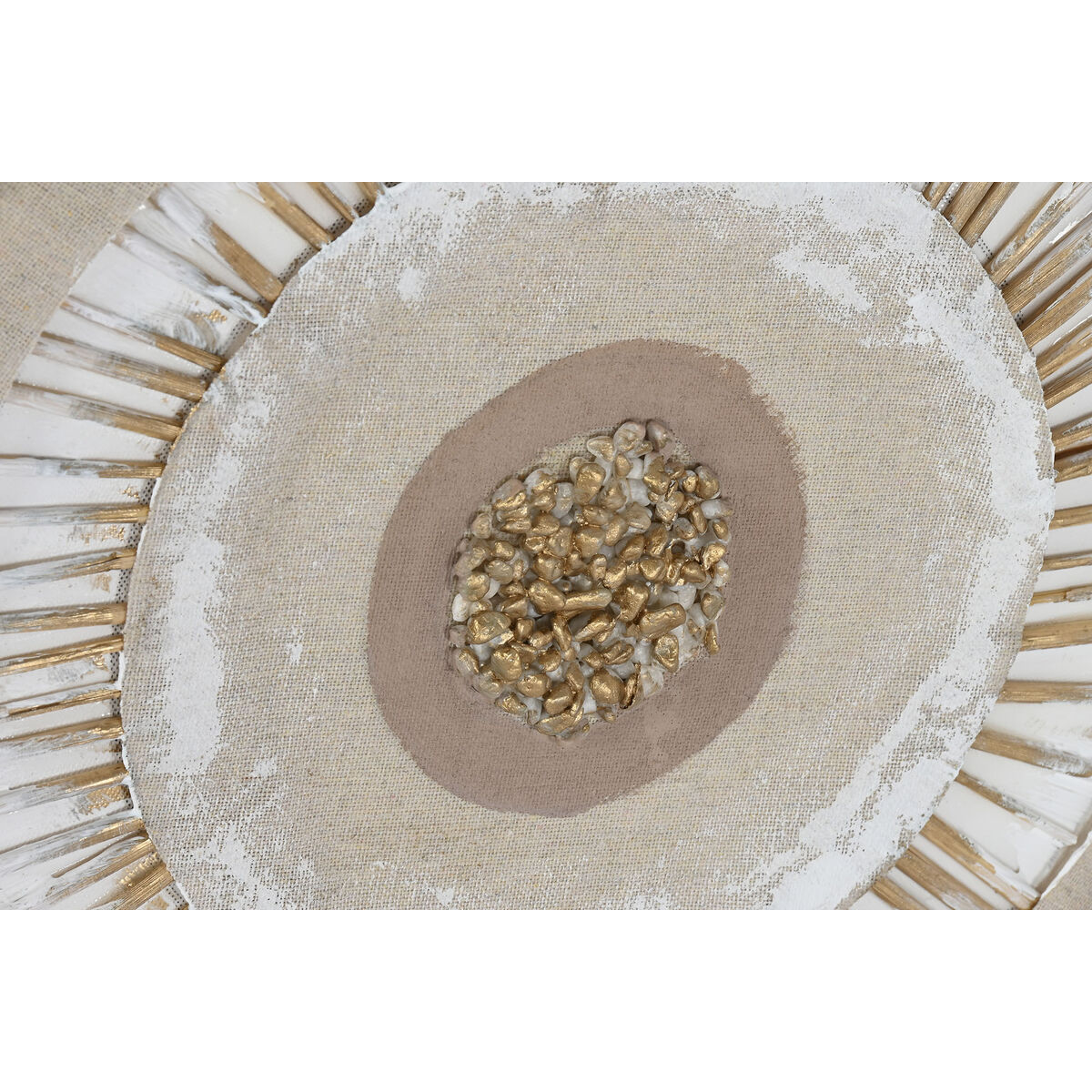 Painting Home ESPRIT Beige Natural Circles Scandinavian 80 x 3 x 80 cm (2 Units)