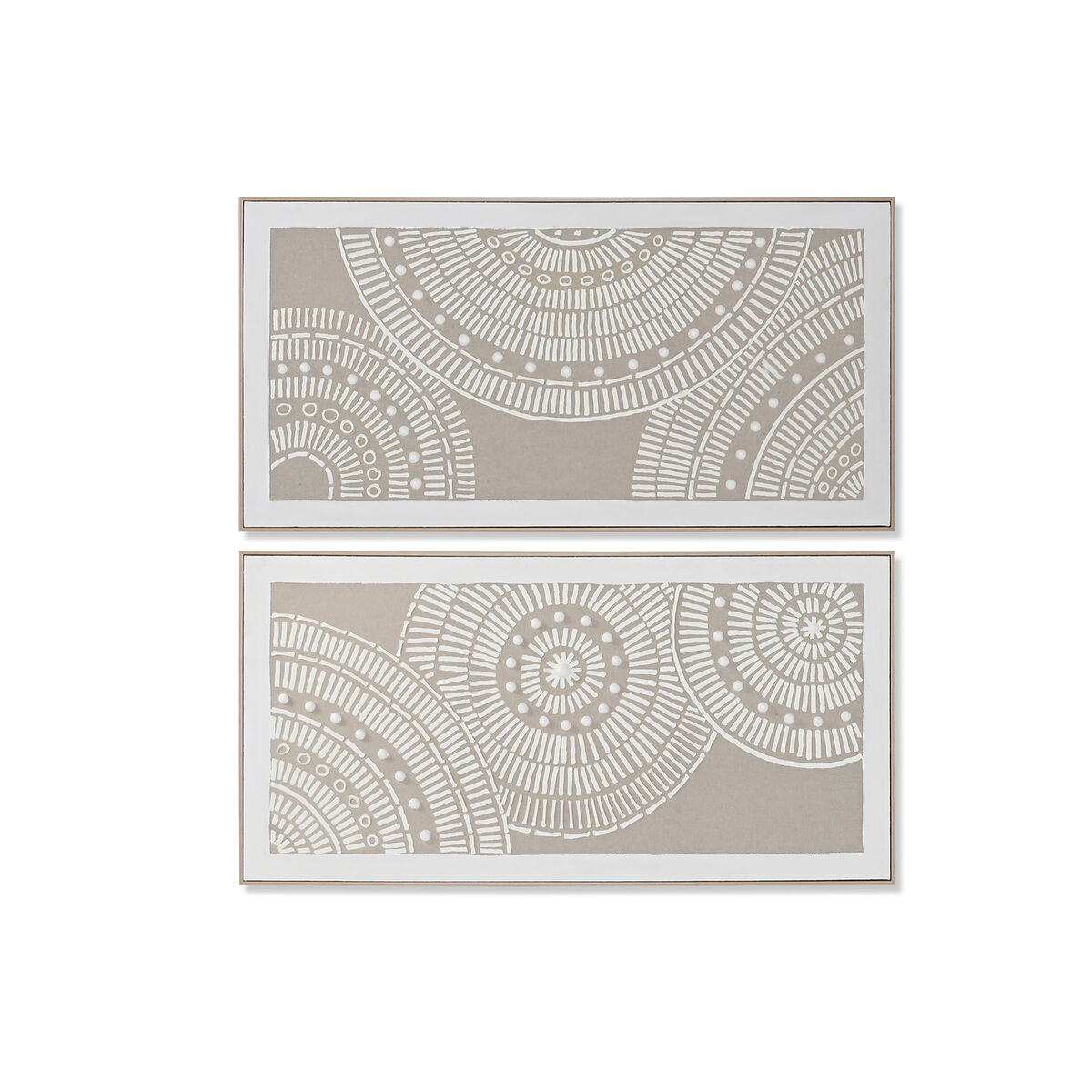 Painting Home ESPRIT White Beige Circles Urban 122 x 4,5 x 62 cm (2 Units)