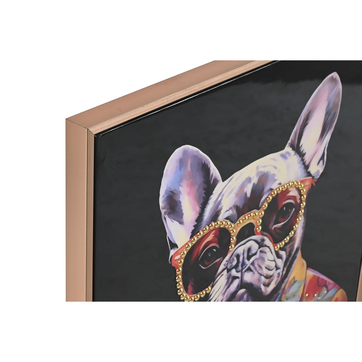 Painting Home ESPRIT Blue Red Animal Lacquered 52,5 x 2,8 x 72,5 cm (4 Units)