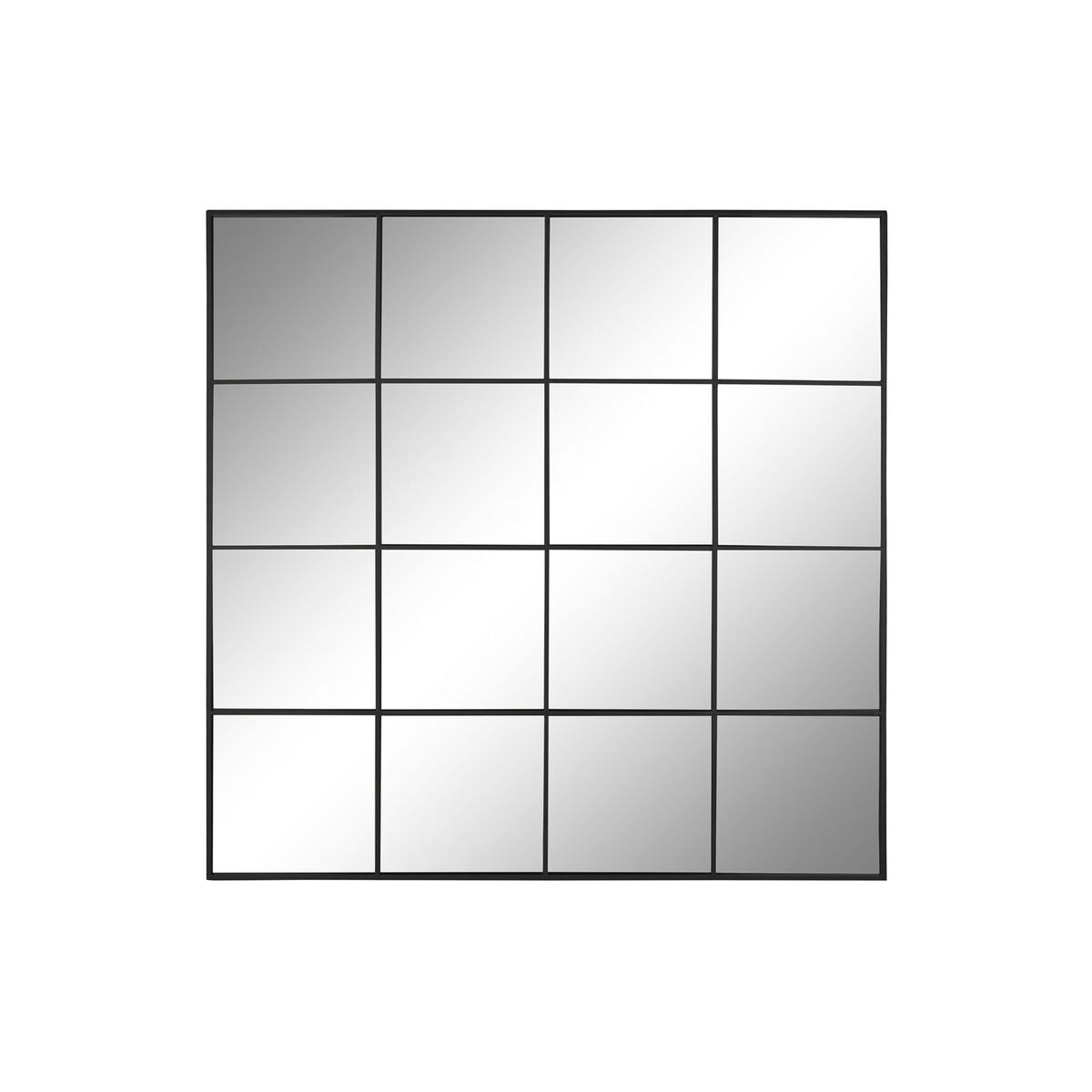 Wall mirror Home ESPRIT Black Window 122 x 2 x 122 cm