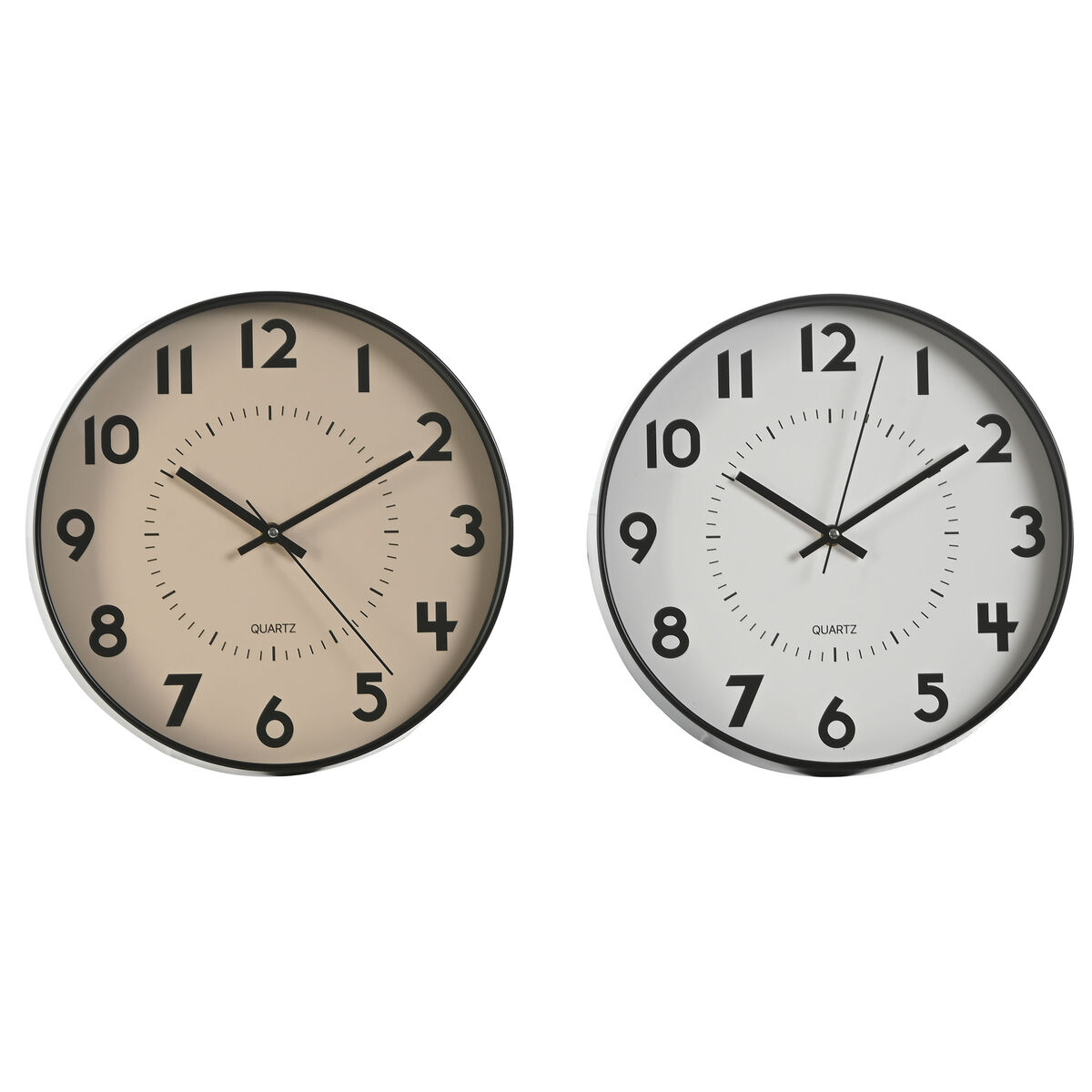 Wall Clock Home ESPRIT White Beige PVC 30 x 4 x 30 cm (2 Units)