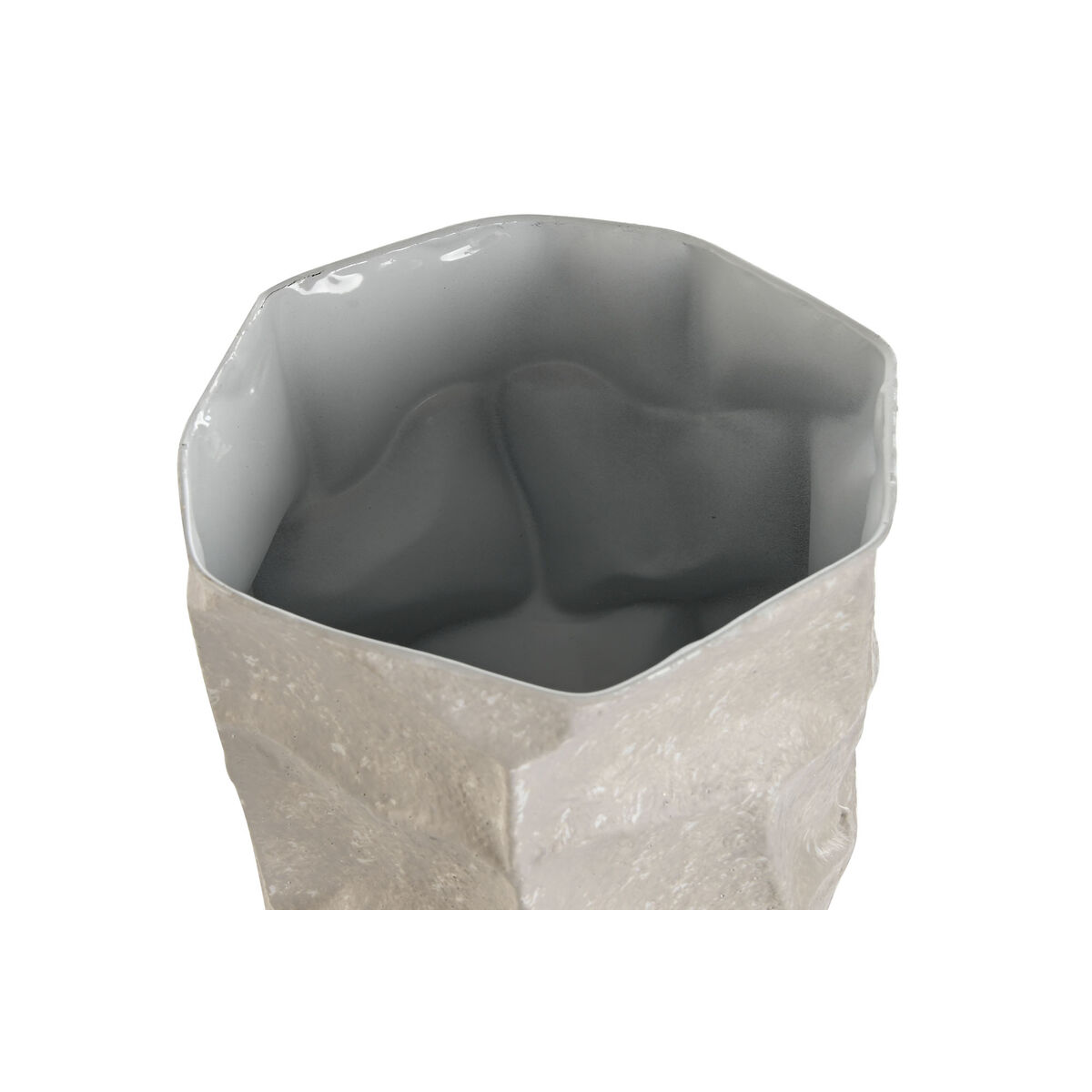 Set of 2 Vases Home ESPRIT Beige Metal Modern 20 x 20 x 48 cm 19 x 19 x 48 cm (2 Pieces)
