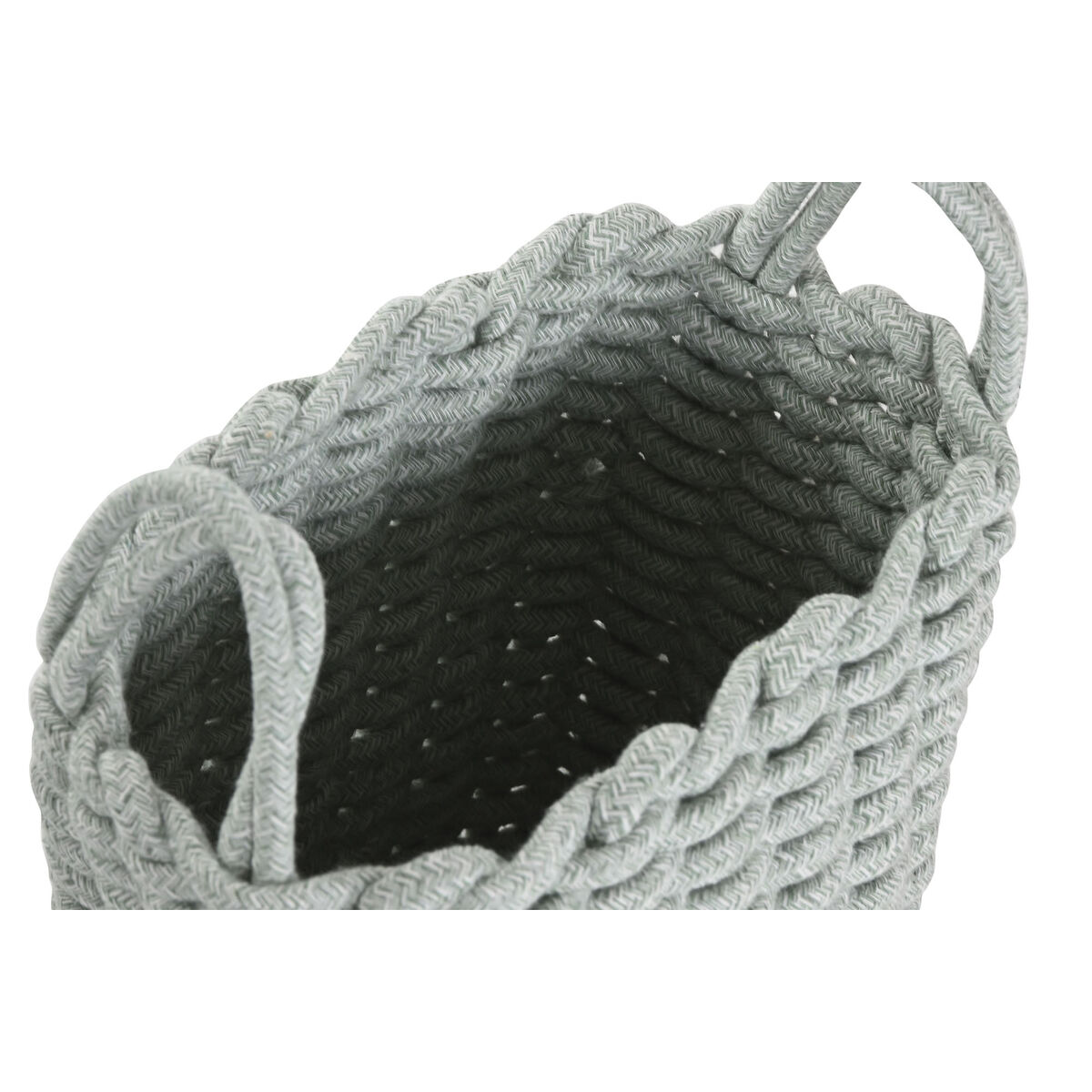 Basket set Home ESPRIT Green Grey Pink Rope (2 Pieces) (3 Units)