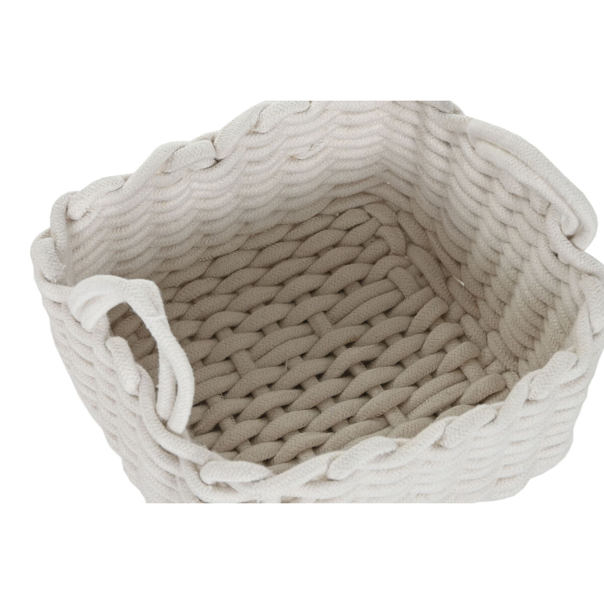 Basket set Home ESPRIT White Beige Rope (3 Pieces) (2 Units)