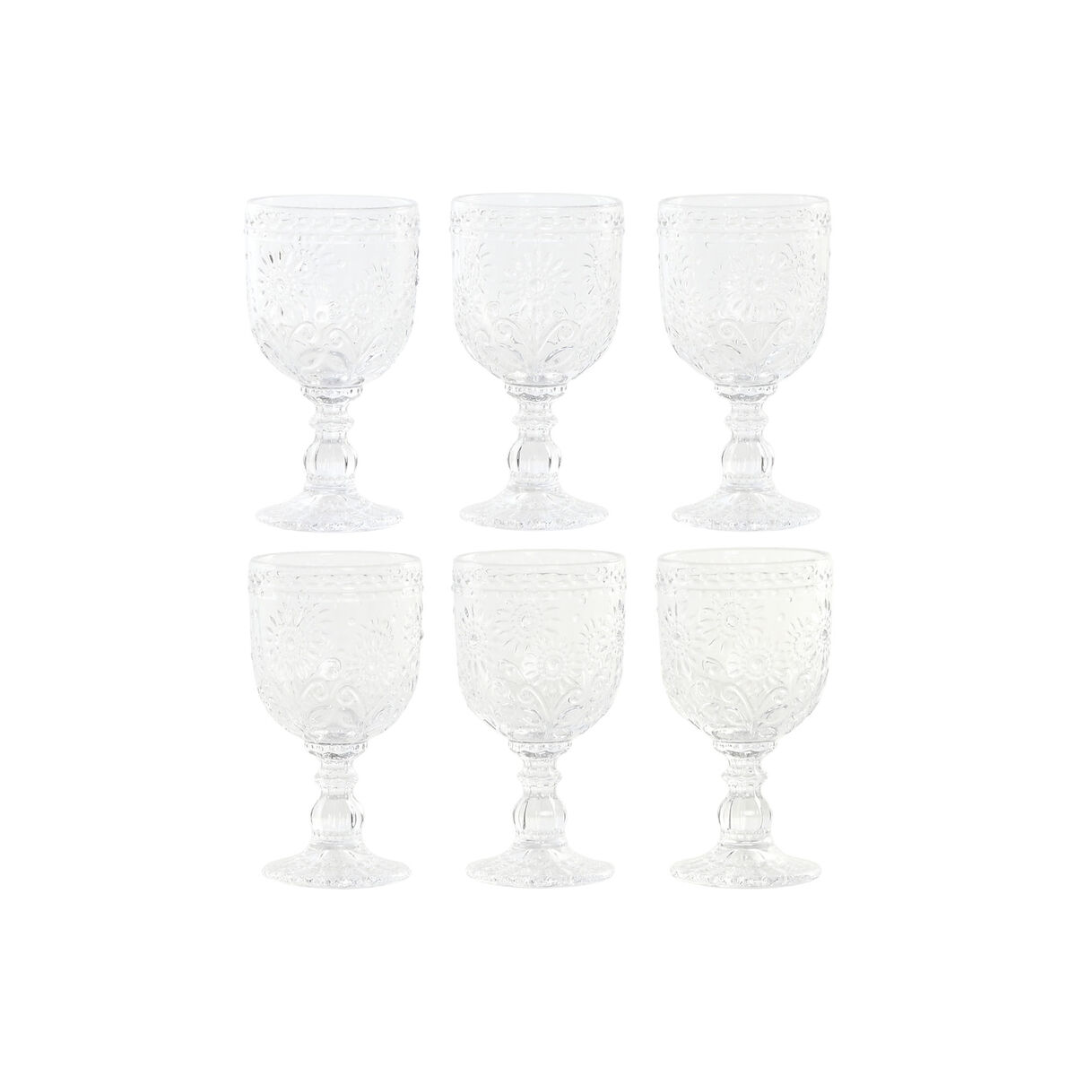 Set of cups Home ESPRIT Transparent Crystal 270 ml (6 Units)