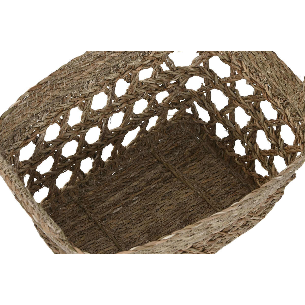Basket set Home ESPRIT Natural Seagrass Tropical (3 Pieces)