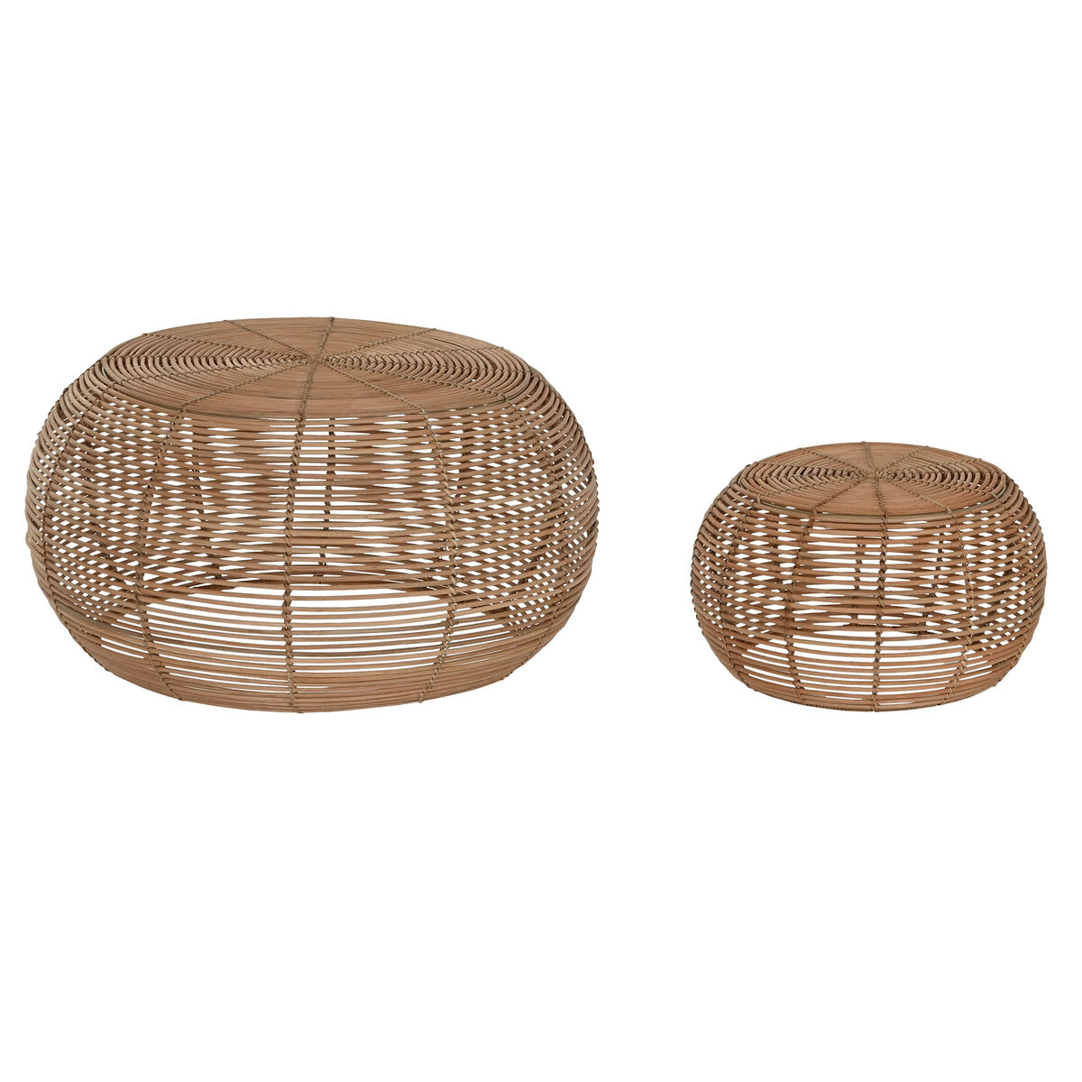 Set of 2 tables Home ESPRIT Natural 60 x 60 x 30 cm Set of 2 tables Home ESPRIT Natural 60 x 60 x 30 cm