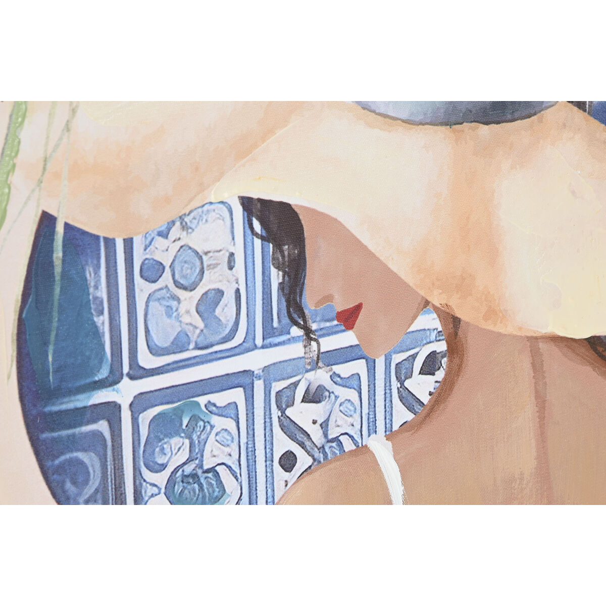 Painting Home ESPRIT Blue Brown Green Beige Tropical chica 80 x 3,5 x 120 cm (2 Units)